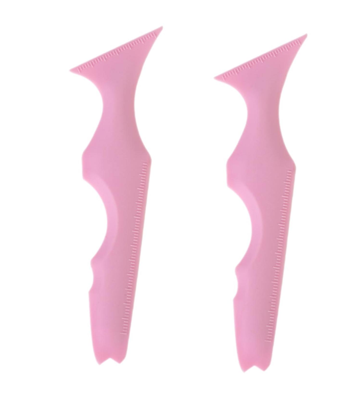 NOLITOY 2pcs Silicone Beauty Ruler Eye Shadow Eyeliner Guide Stencils Eyeliner Guide Makeup Tool Make up 15X4.15CM Pink-1 - Buy Online on GoSupps.com