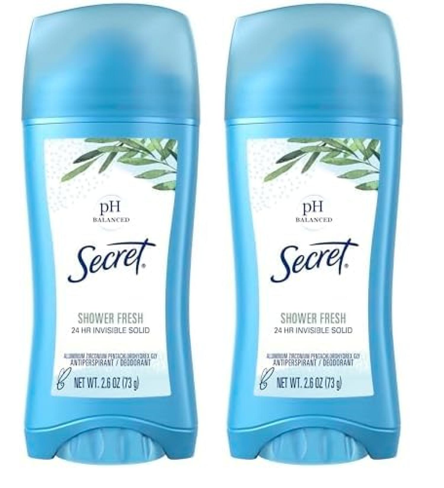Secret Invisible Solid Antiperspirant and Deodorant for Women Shower Fresh Scent 2.6 oz (Pack of 2) Shower Fresh 2.6 Ounce (Pack of 2) - Buy Online on GoSupps.com