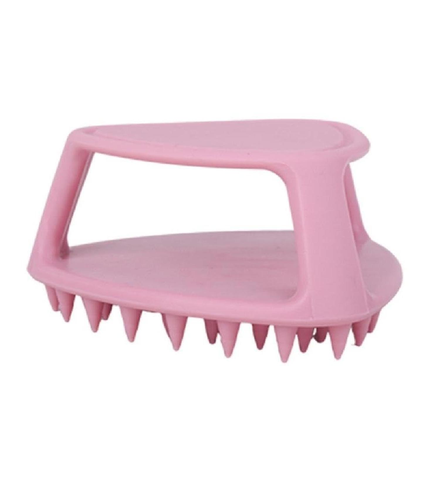 Silicone Face Scrubber Face Exfoliator Cleansing Brush Face Brush with Handle for Men and Women Hair Cleaning Tool Washing Brush Pink - Buy Online on GoSupps.com