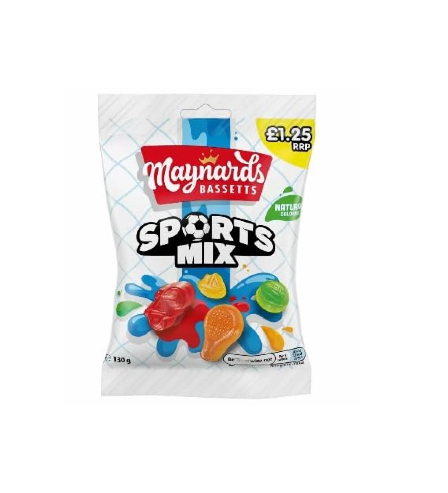 Maynards Bassetts Sports Mix Sweet Bags 12 x 130g
