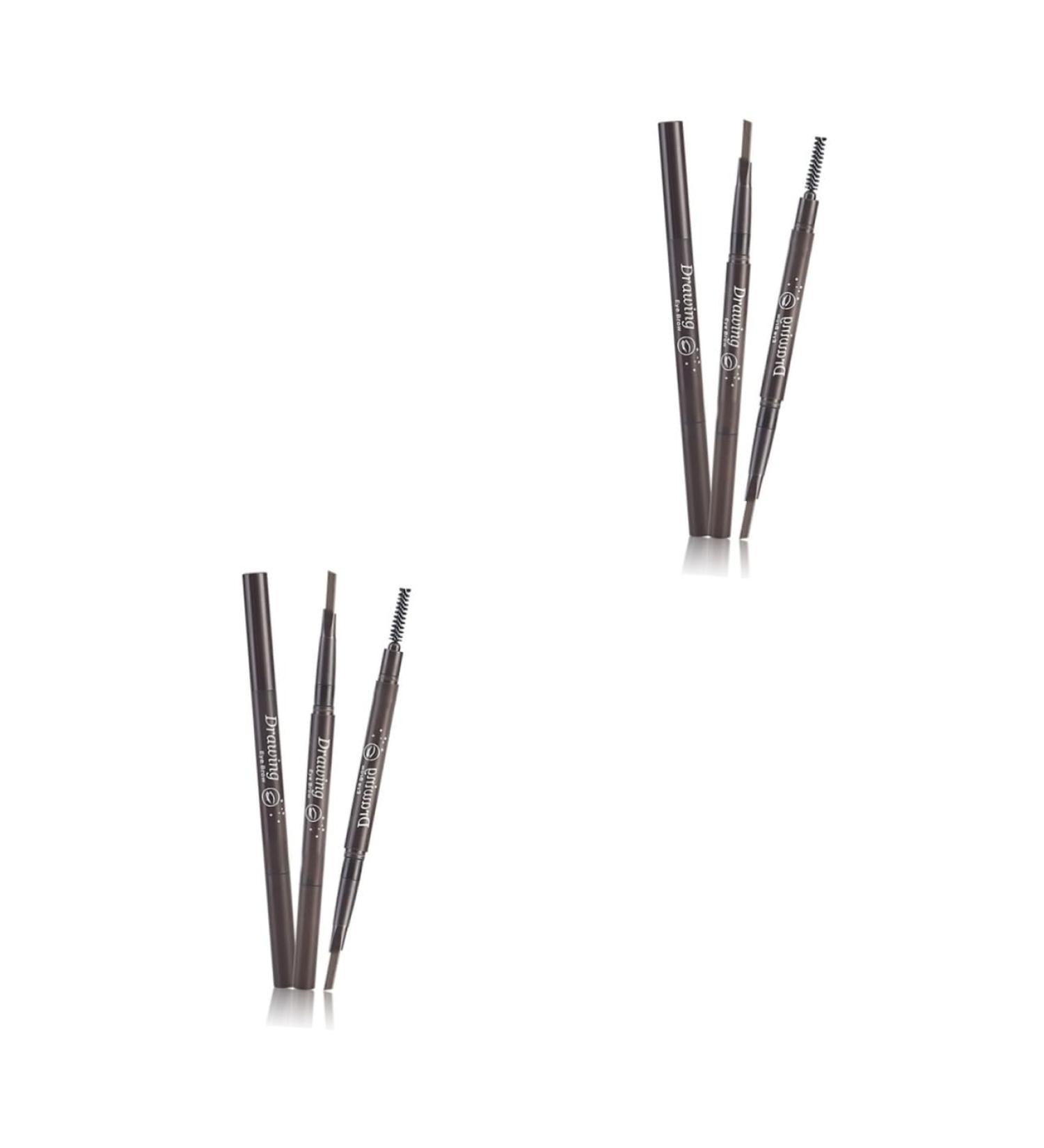 DOITOOL 2pcs 2 1 Eyebrow Brush Waterproof Brow Pencil Eyebrow Pencil Waterproof Eyebrow Powder 3d Triangle 1 count (Pack of 1) As Shownx2pcs - Buy Online on GoSupps.com