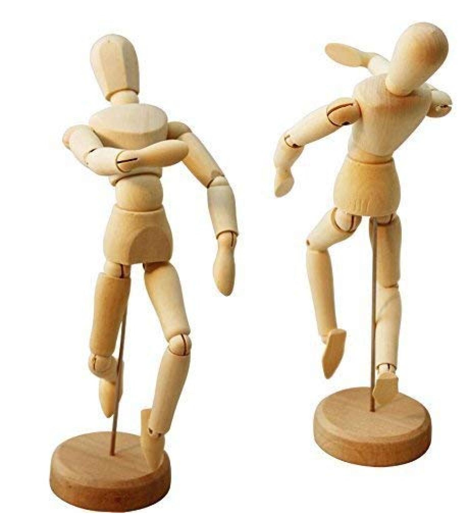 HSOMiD Flexible Moveable Wooden Artists 12 Inches for Sketching Drawing Painting Home Office Desk Decoration - 1 Set Manikin