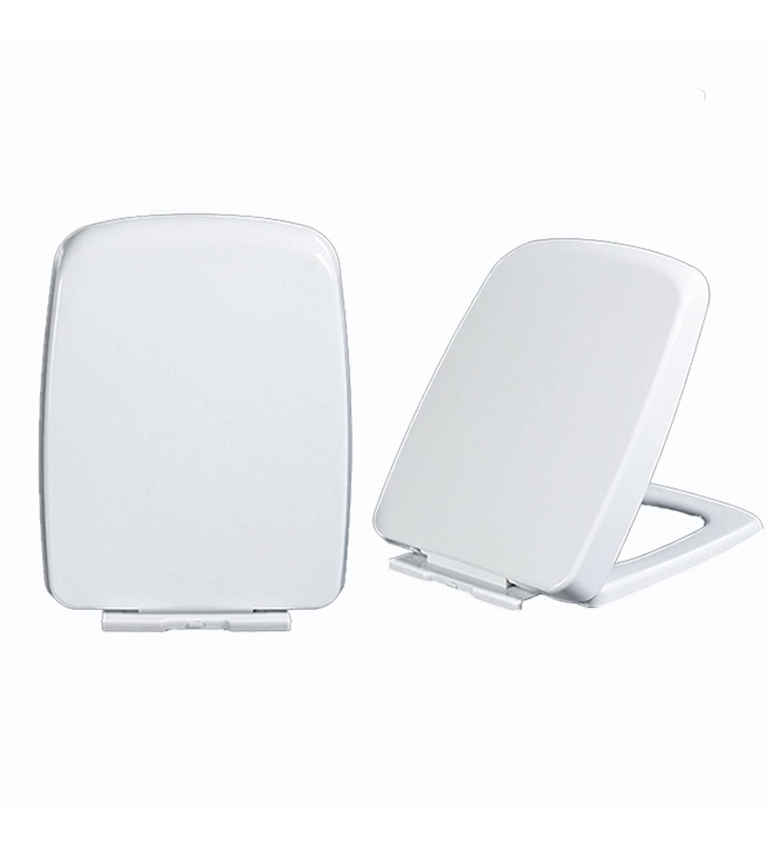 Toilet Lid Toilet Seats Square with Slow-Close Mute Thicken PP Resin Toilet Cover Easy to Install White (L44-47 W36cm) 04d Little Surprise 06b - Buy Online on GoSupps.com