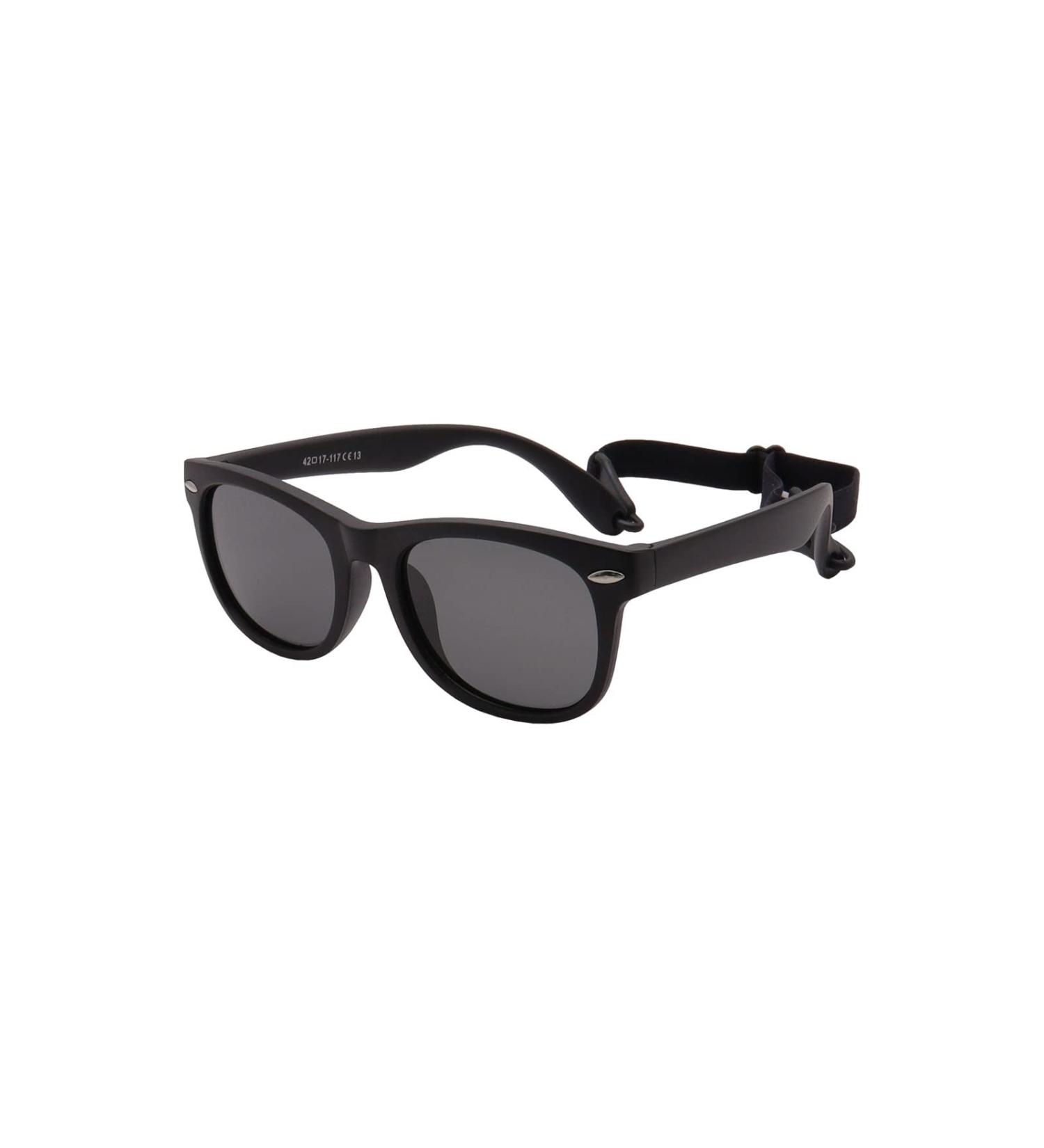 FOURCHEN Flexible Polarized Baby Sunglasses with Strap - Age 0-3 | Matte Black - Buy Online on GoSupps.com