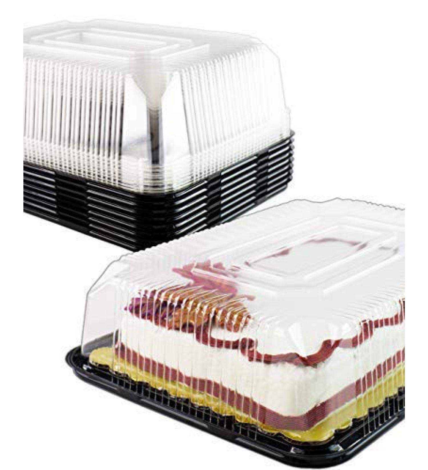 Chefible Rectangle Cake Containers - Sturdy, Stackable, High Top Design for 1 or 2 Layer Cakes - 1/4 Size, Set of 8 Count (Pack of 1) - Buy Online on GoSupps.com