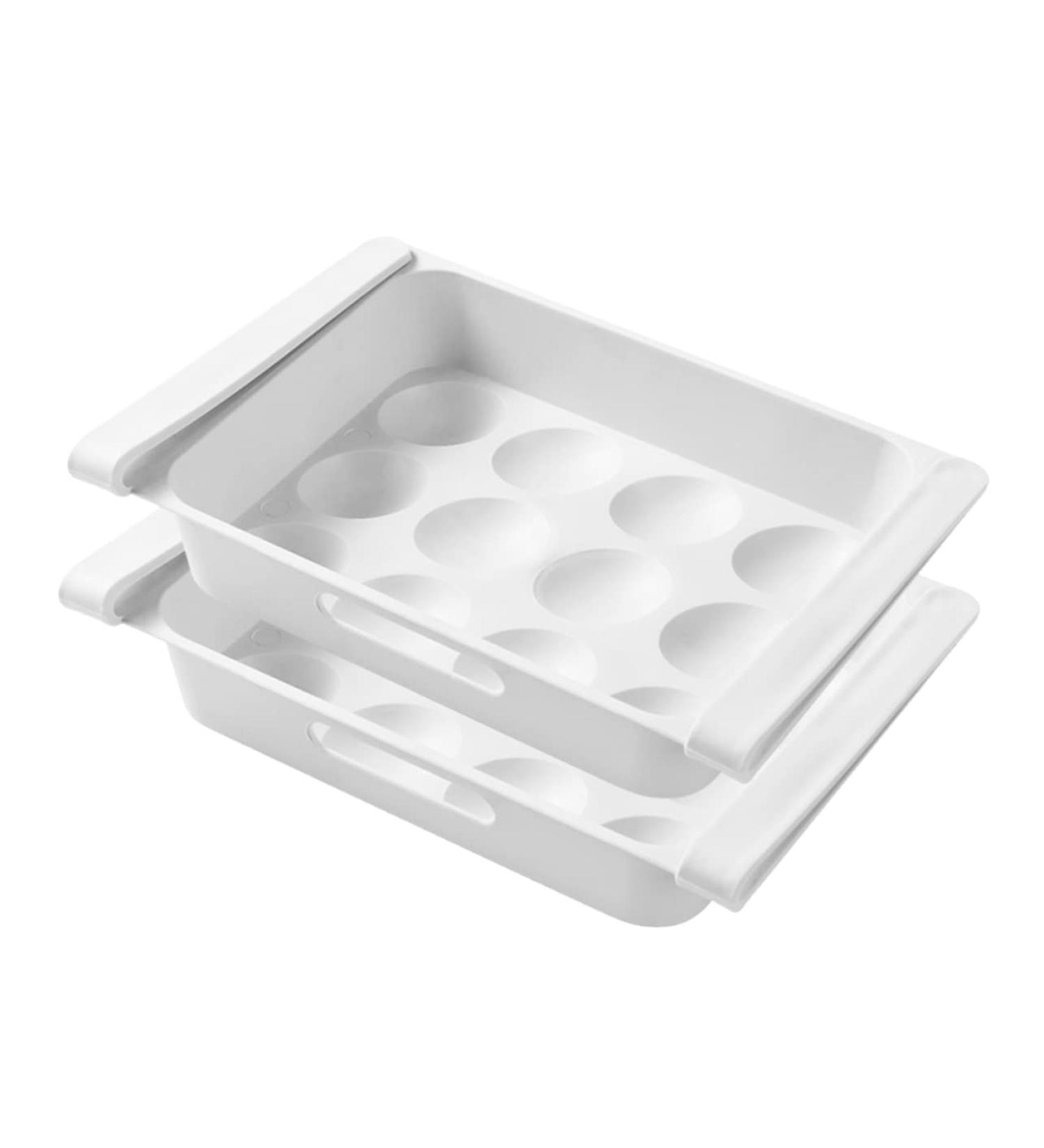 Generic 2pcs box Multi-purpose Home Drawer Storage Case Type for Fridge Refrigerator White Household Egg White 26x18cm - Buy Online on GoSupps.com