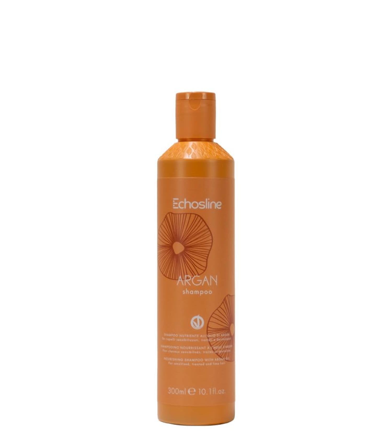 ECHOS LINE caring shampoo with argan oil for sensitive treated and devitalized hair 300 ml