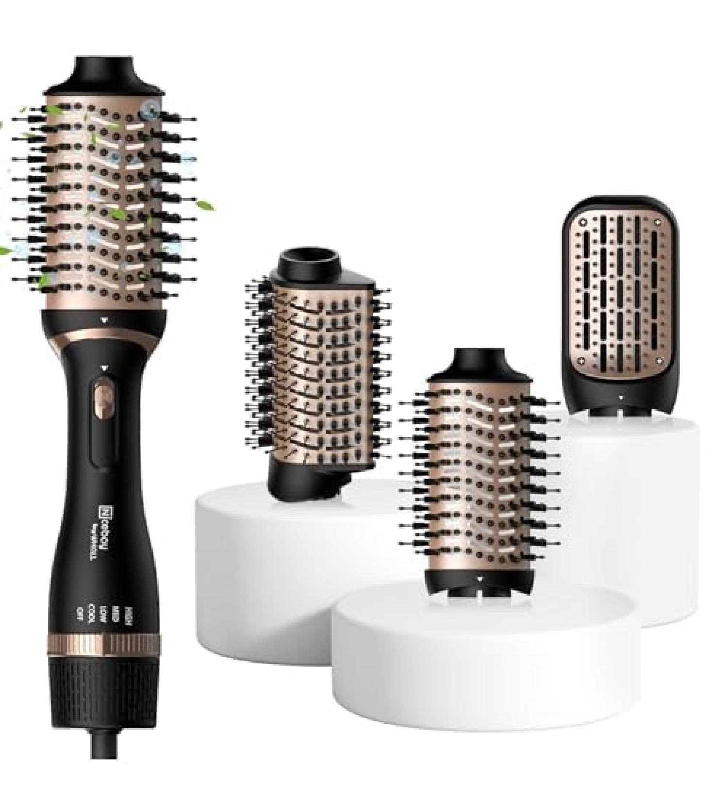 Hair Dryer Brush Hot Air - 3-in-1 Blow Dryer Brush Set for Women Drying/Volumizing Styling/Slightly Waving/Straighting Negative Ion Ceramic Styler Brush Nicebay Black - Buy Online on GoSupps.com