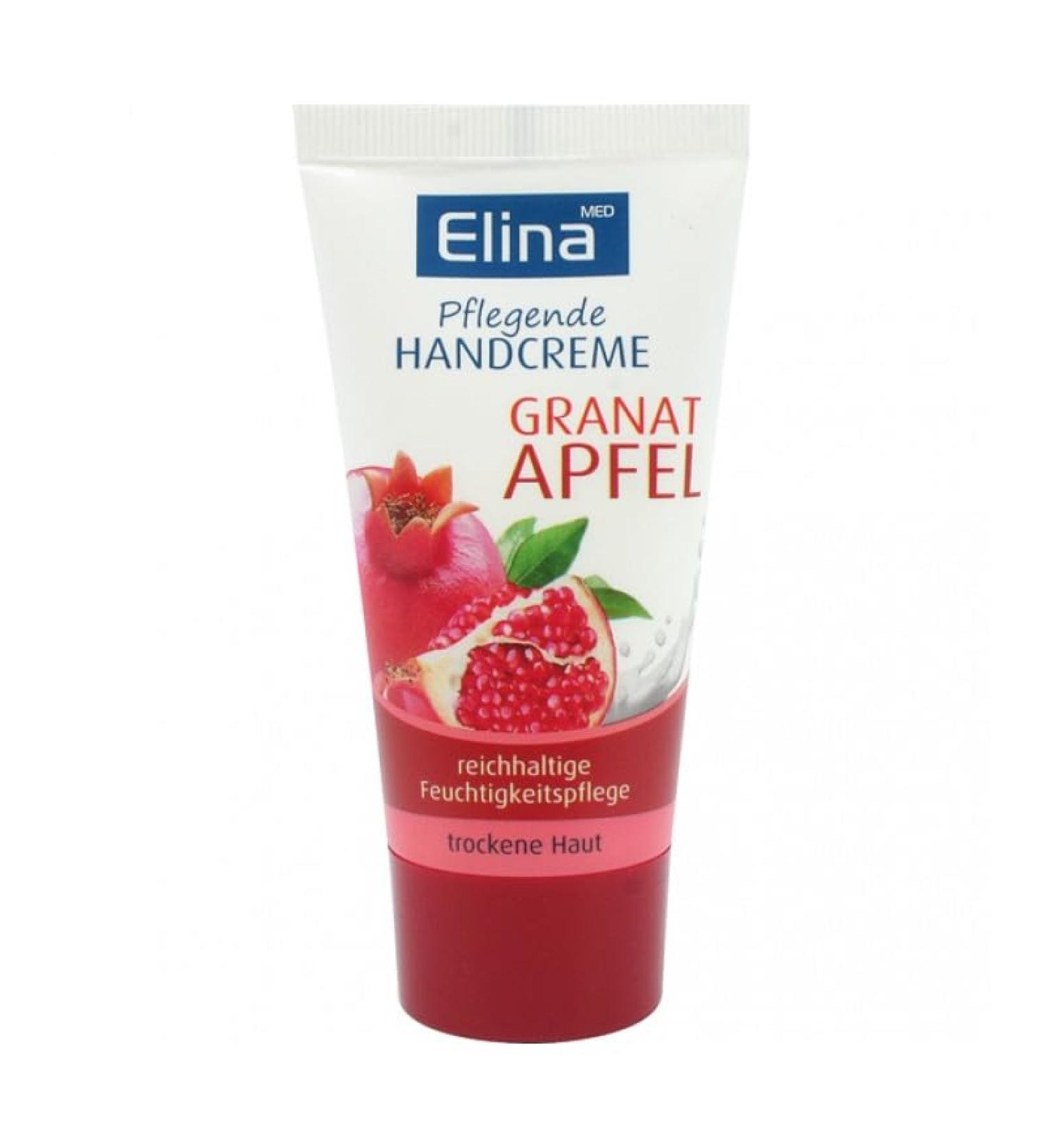 Elina hand cream in tube - pomegranate - for dry skin - pack of 6 (6 x 50ml)