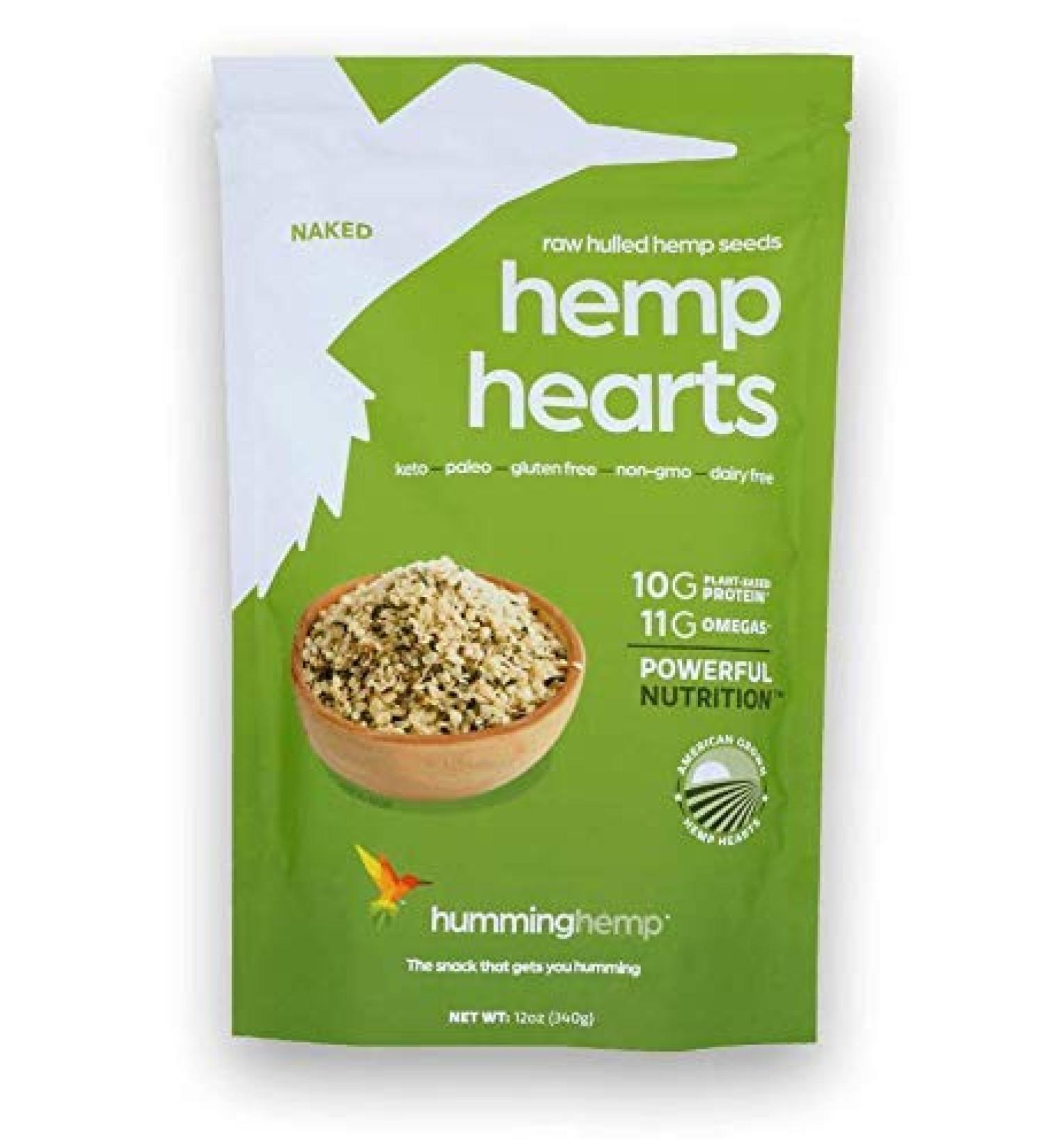 Humming Hemp Naked Shelled Hemp Seeds - 10g Plant Protein & 12g Omegas - Non-GMO, Gluten-Free, Vegan, Paleo, Keto, Grain-Free - 16 oz - Buy Online on GoSupps.com