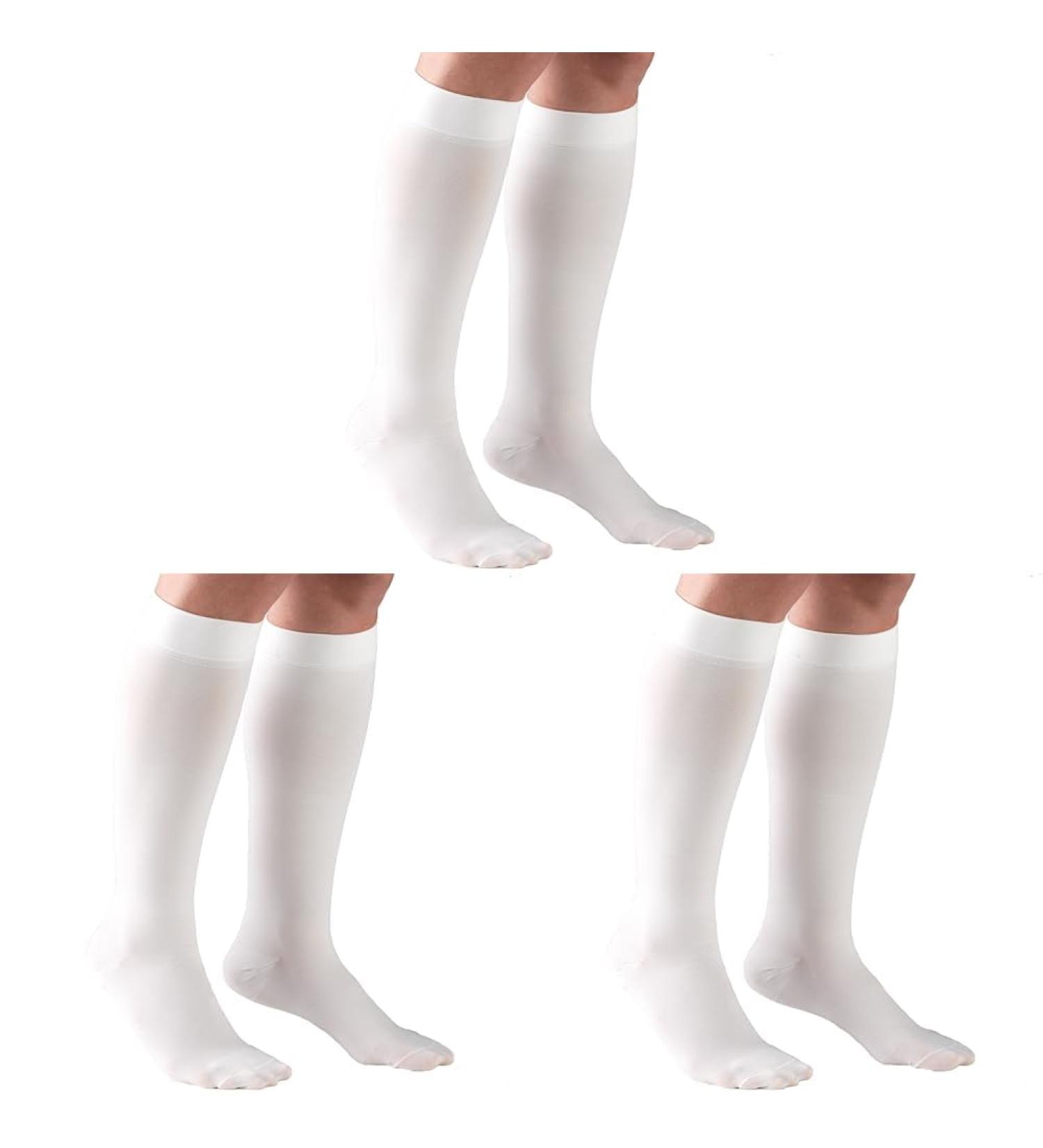 Truform 30-40 mmHg Compression Stockings for Men & Women - Knee High Closed Toe White - Small Size (Pack of 3 - Buy Online on GoSupps.com