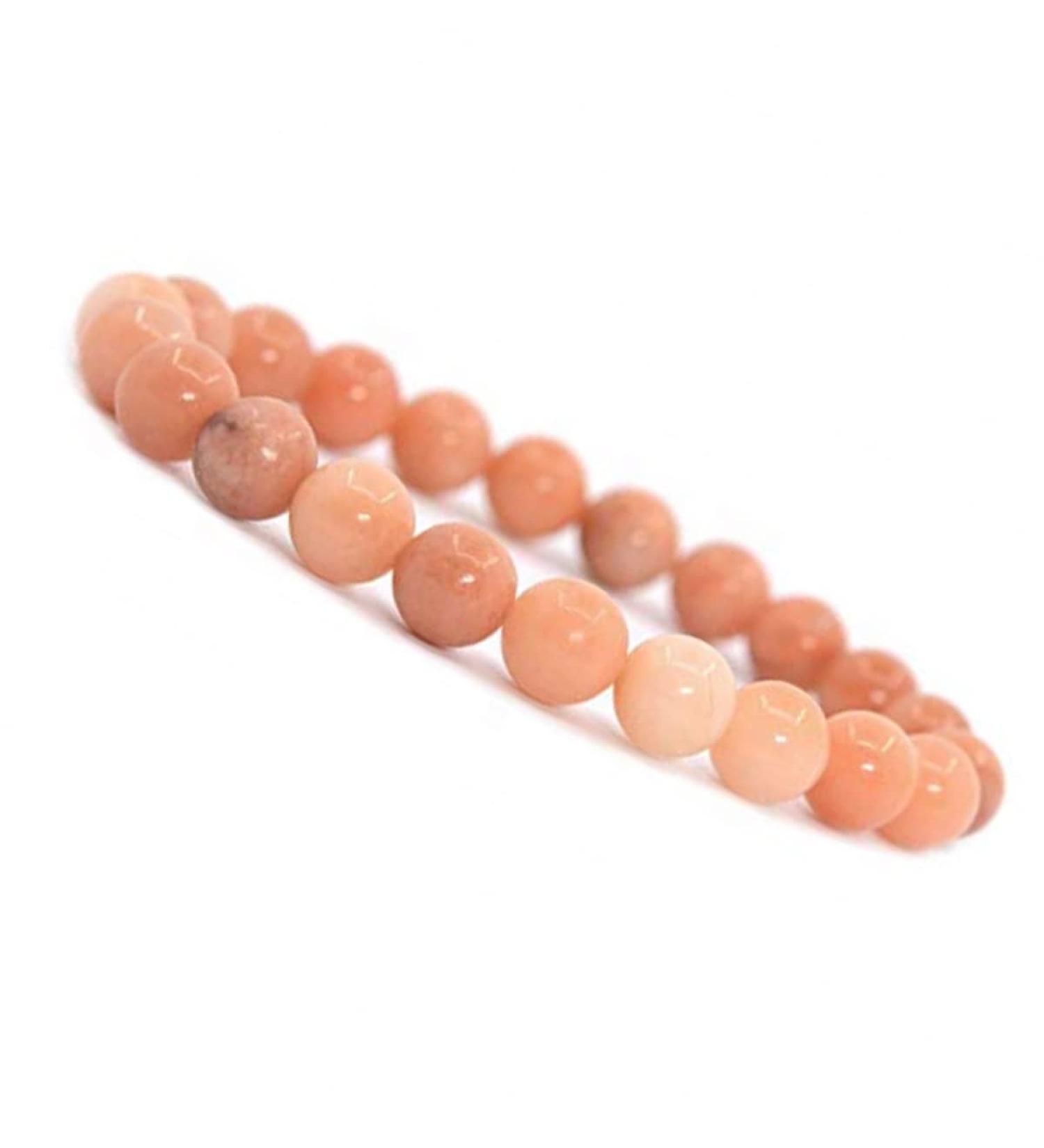 Emilys Gems Power - Chakra Bracelets | Stretchable | 8mm Natural Stone - For your well-being Aventurine Peach