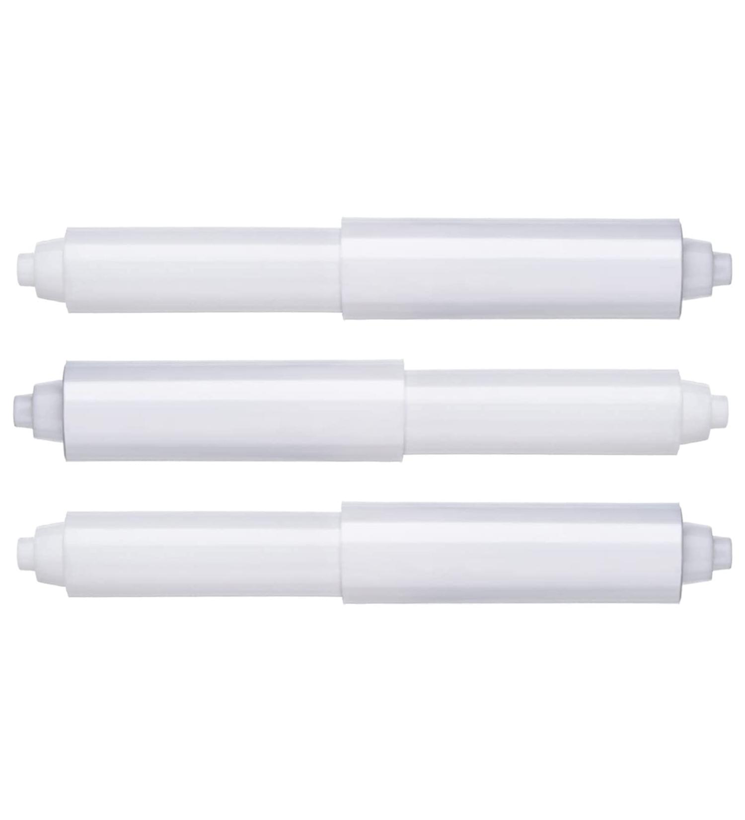 Toilet Paper Holder 3PCS Plastic Tissue Toilet Paper Holder Roller Replacement Toilet Roll Holder for Bathroom Spring Loaded (15.8cm Length White) - Buy Online on GoSupps.com