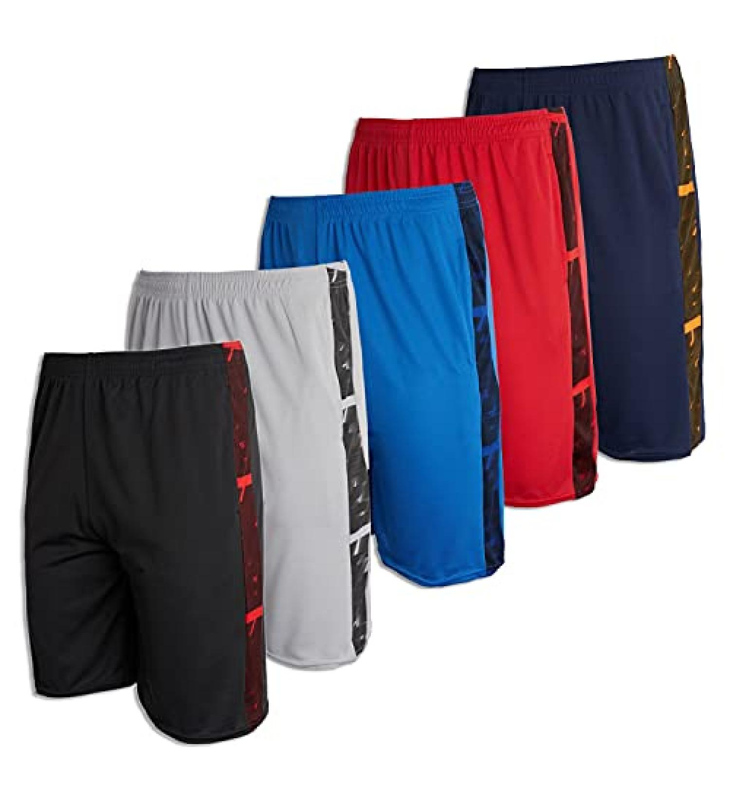 Real Essentials Boys' 5-Pack Mesh Basketball Shorts Large Set 4 - Buy Online on GoSupps.com