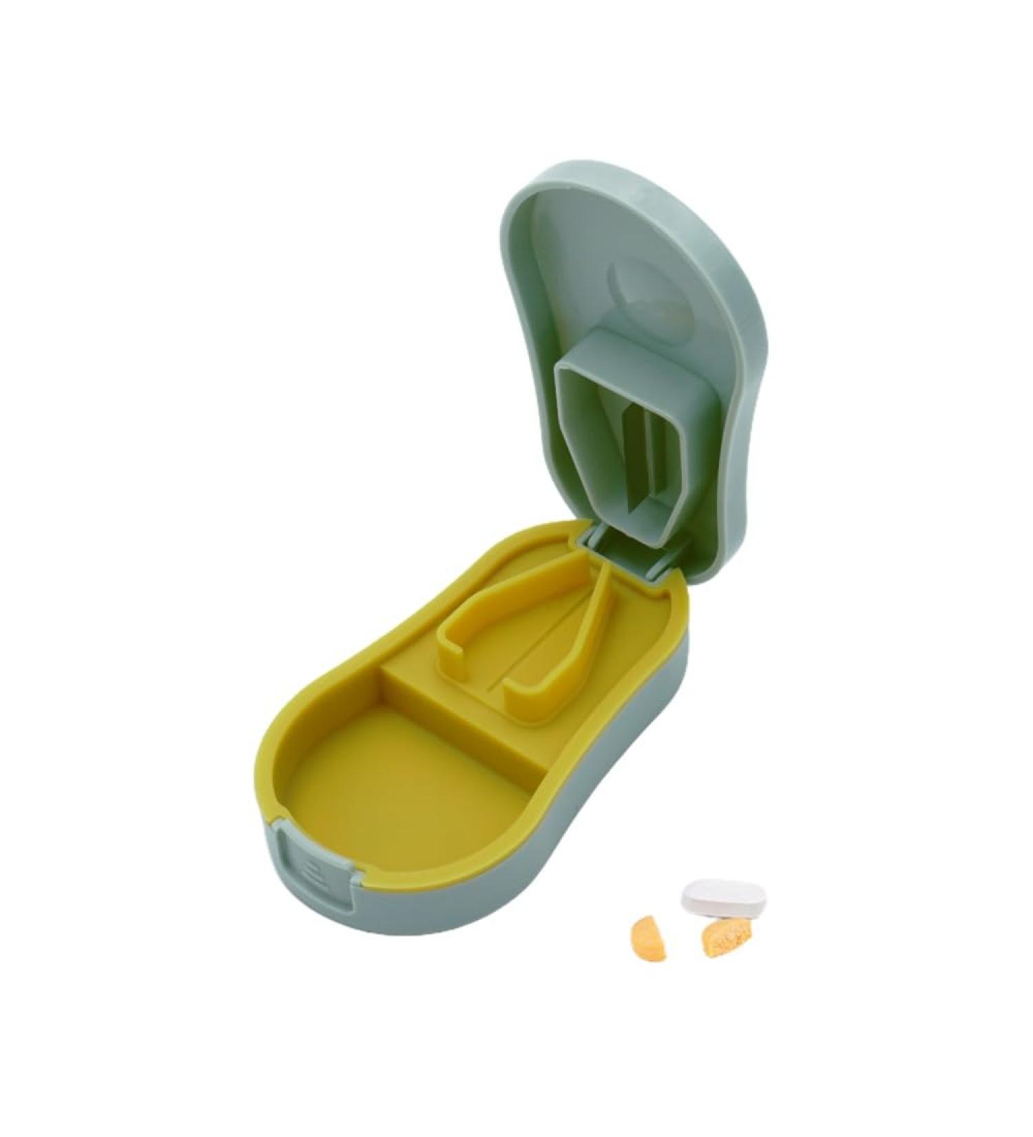 Portable Travel Pill Cutter with Blade Guard - Compact & Lightweight Pill Splitter with Silicone Holder - Ideal for Easy Medication Management - Buy Online on GoSupps.com
