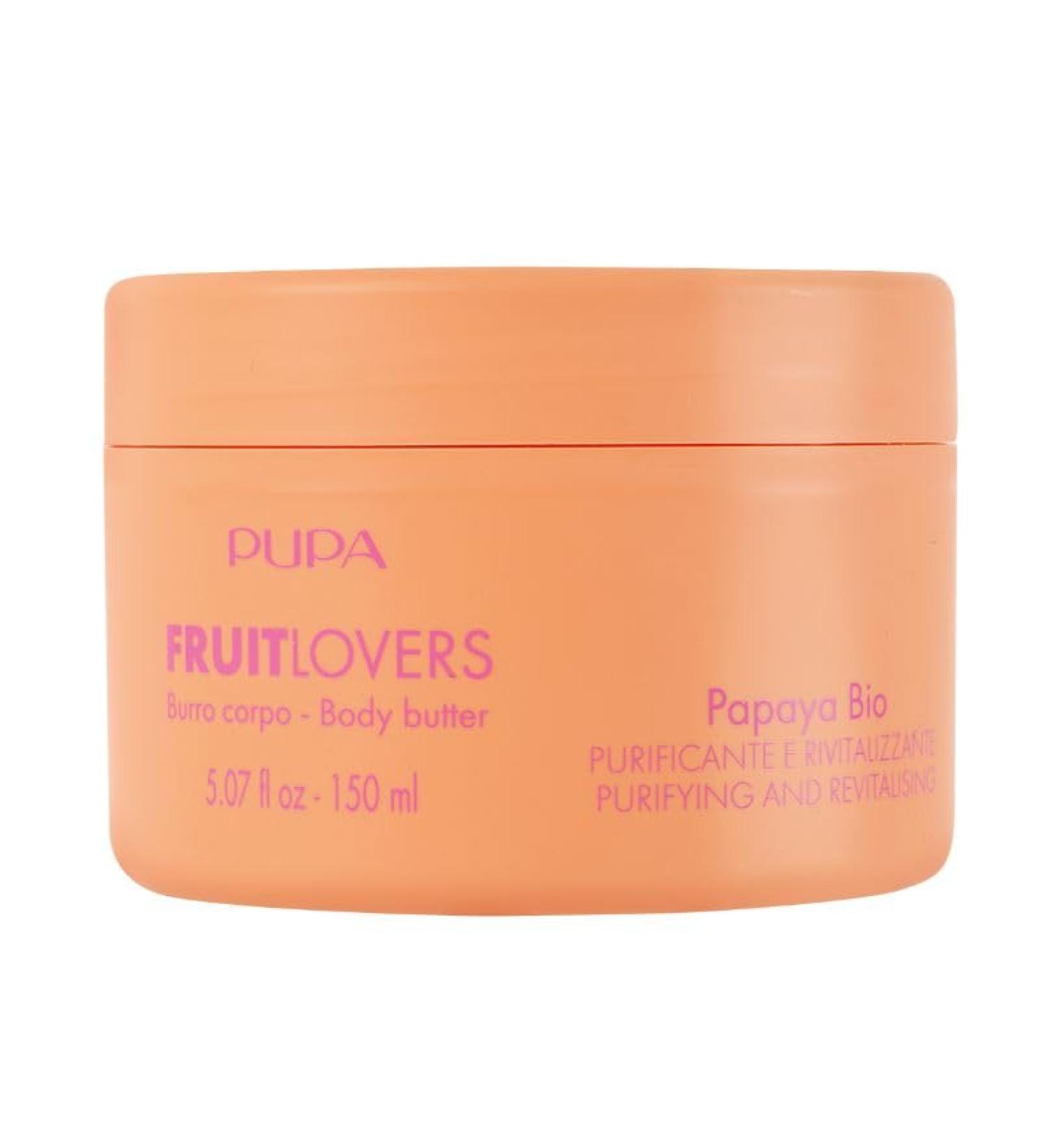 Pupa PUPA MILANO Pupa Fruit Lovers Body Butter 002 Organic Papaya Ml.150 The energy of organic fruits at the service of beauty.