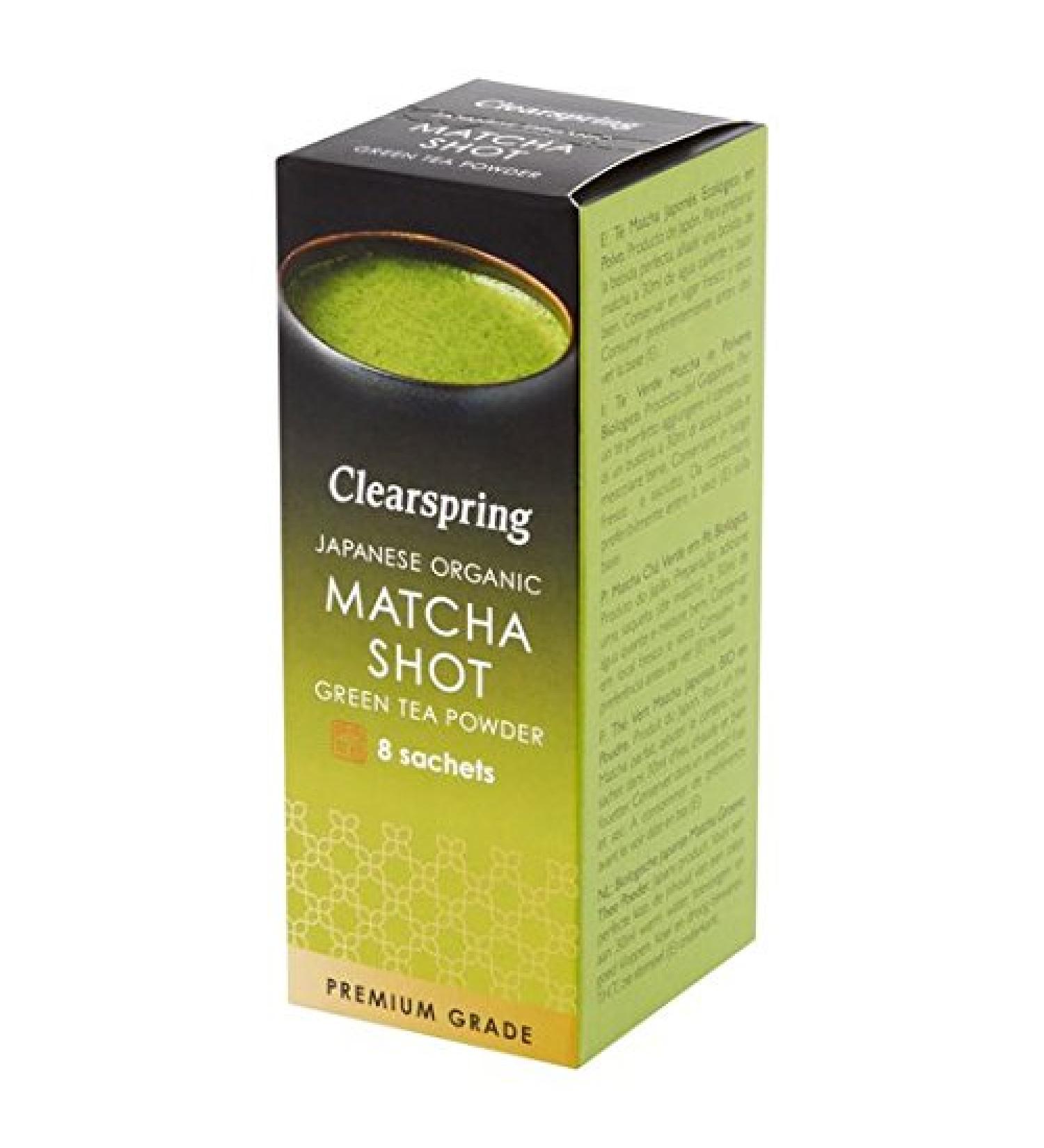 Clearspring Clearspring Matcha Shot Premium Grade Green Tea Powder Organic Japanese 8 x 1 g