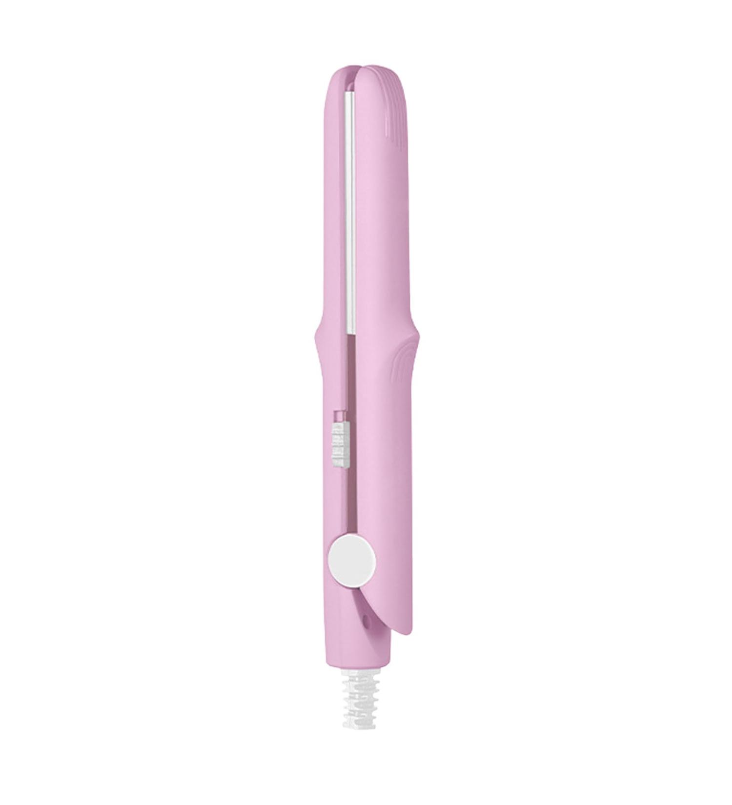 2-in-1 Mini Curling Wand & Hair Straightener - Portable Flat Iron for Short Hair | Perfect for Home & Travel | Stylish Pink - Buy Online on GoSupps.com