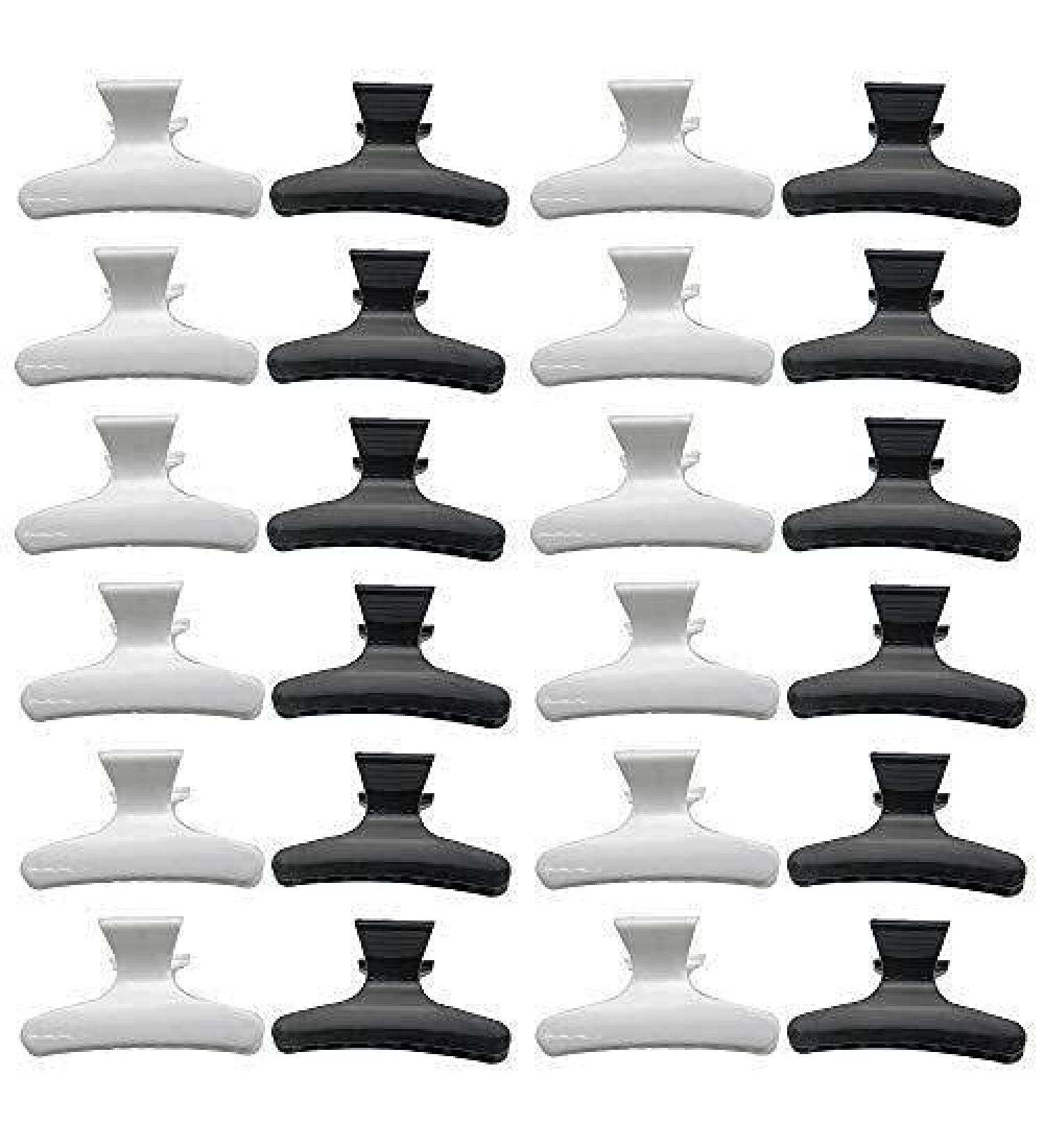 XINGYHENG 24Pcs Large Butterfly Hair Clamps - Black and White Plastic Clips for Hairdressing and Hair Positioning - Buy Online on GoSupps.com