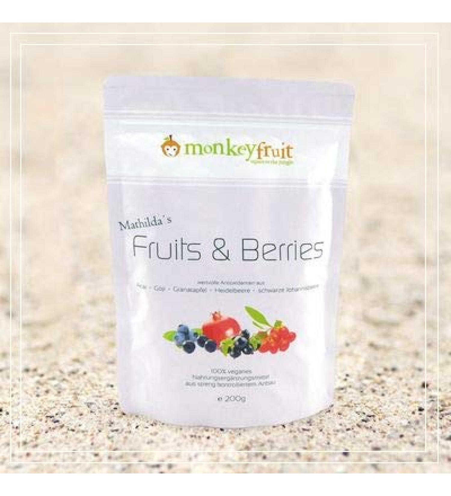 Mathilda's Fruits and Berries Tabs - Acai Goji Pomegranate Blueberry & Black Currant | 800 Smoothie Tablets by Monkeyfruit | Vivanutria - Buy Online on GoSupps.com