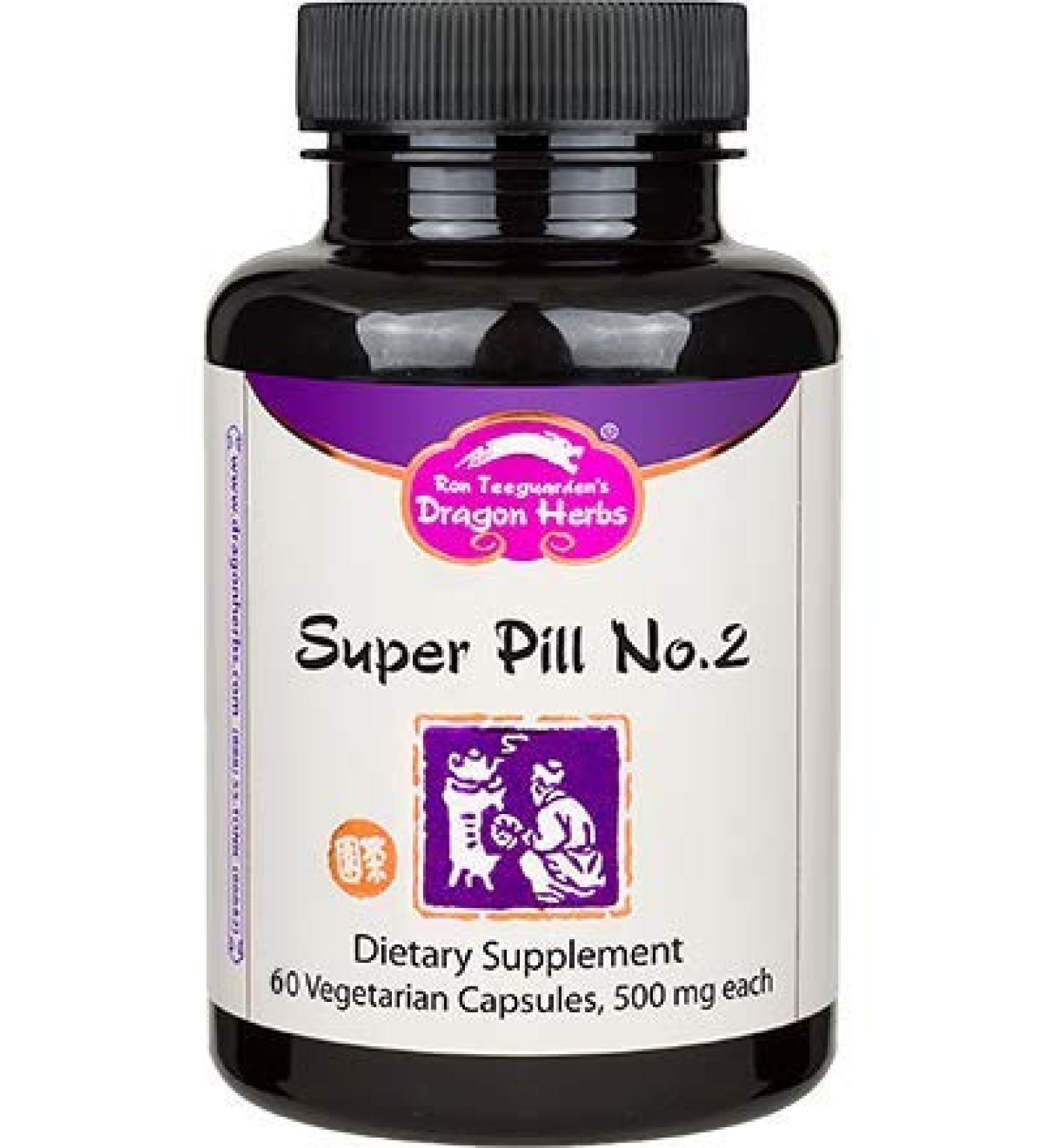 Dragon Herbs Super Pill No. 2 - 500 mg, 60 Vegetarian Capsules for Optimal Health - Buy Online on GoSupps.com