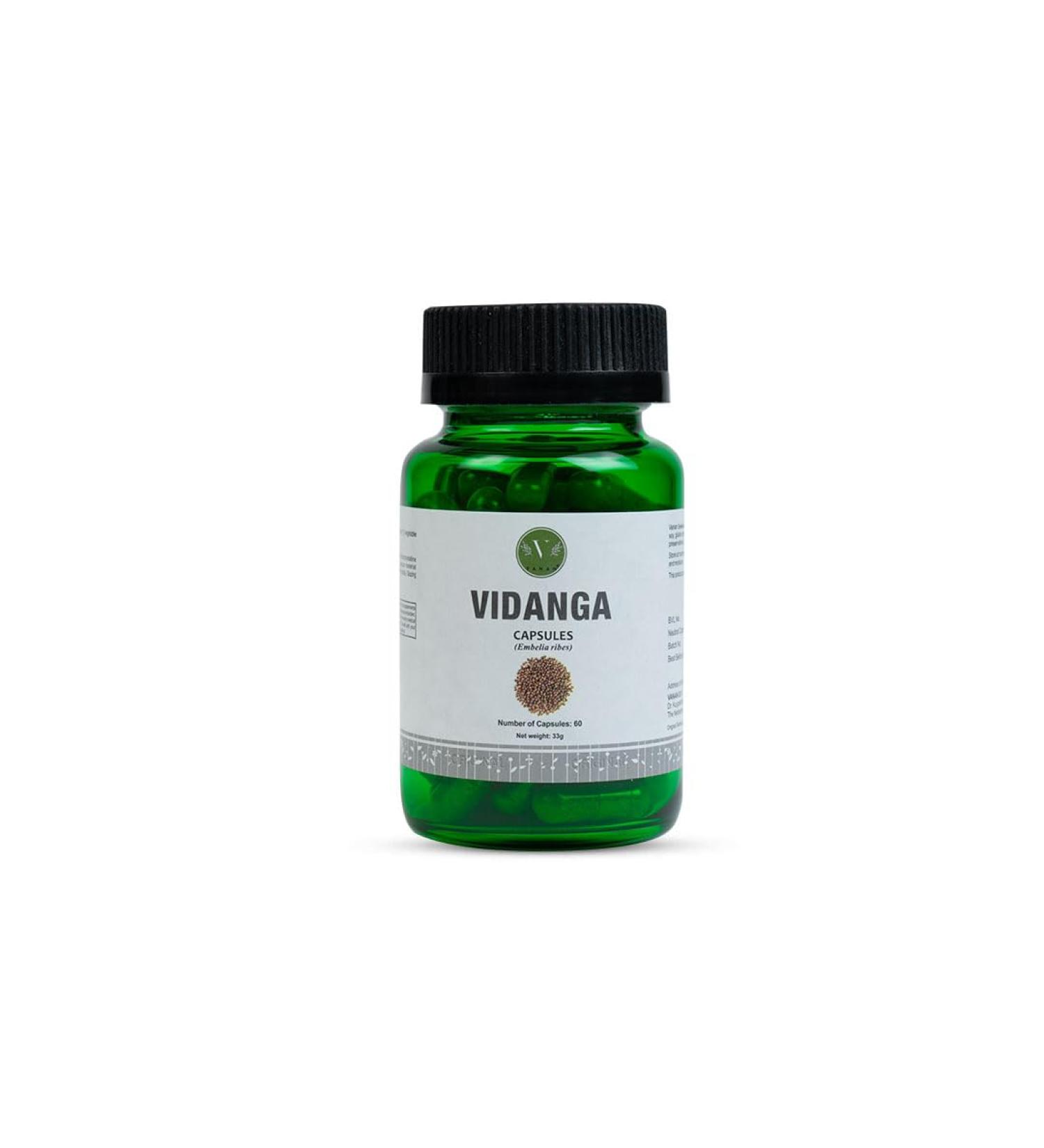 Vanan Vidanga Capsules (60 Capsules) | Plant Digestive Support | Vegan Dietary Supplement with Embelia Ribes Extract | Ayurvedic Support for Digestive Health - Buy Online on GoSupps.com