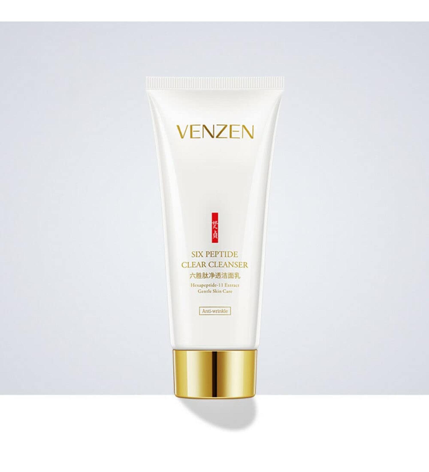 VENZEN Clear Cleanser - Six Peptide Anti-Aging & Acne Solution with Natural Ingredients | 100g Moisturizing Formula - Shop Internationally - Buy Online on GoSupps.com