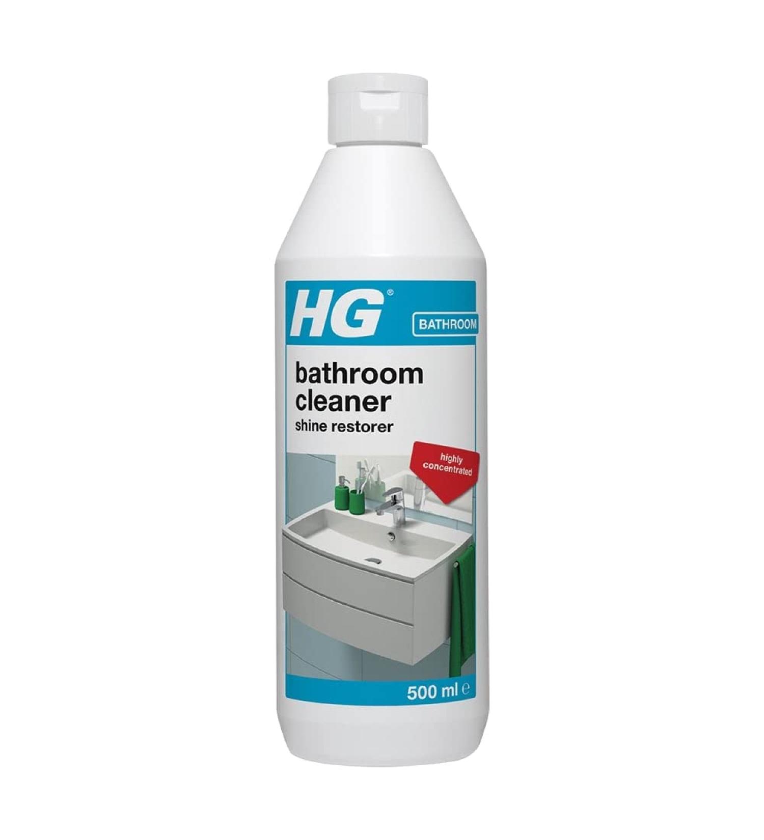 HG Bathroom Cleaner Shine Restorer Highly Concentrated Bath & Shower Cleaner for Sanitary Appliances & Floors Shiny & Hygienic Cleaning which Does Not Streak 500 ml (145050106)