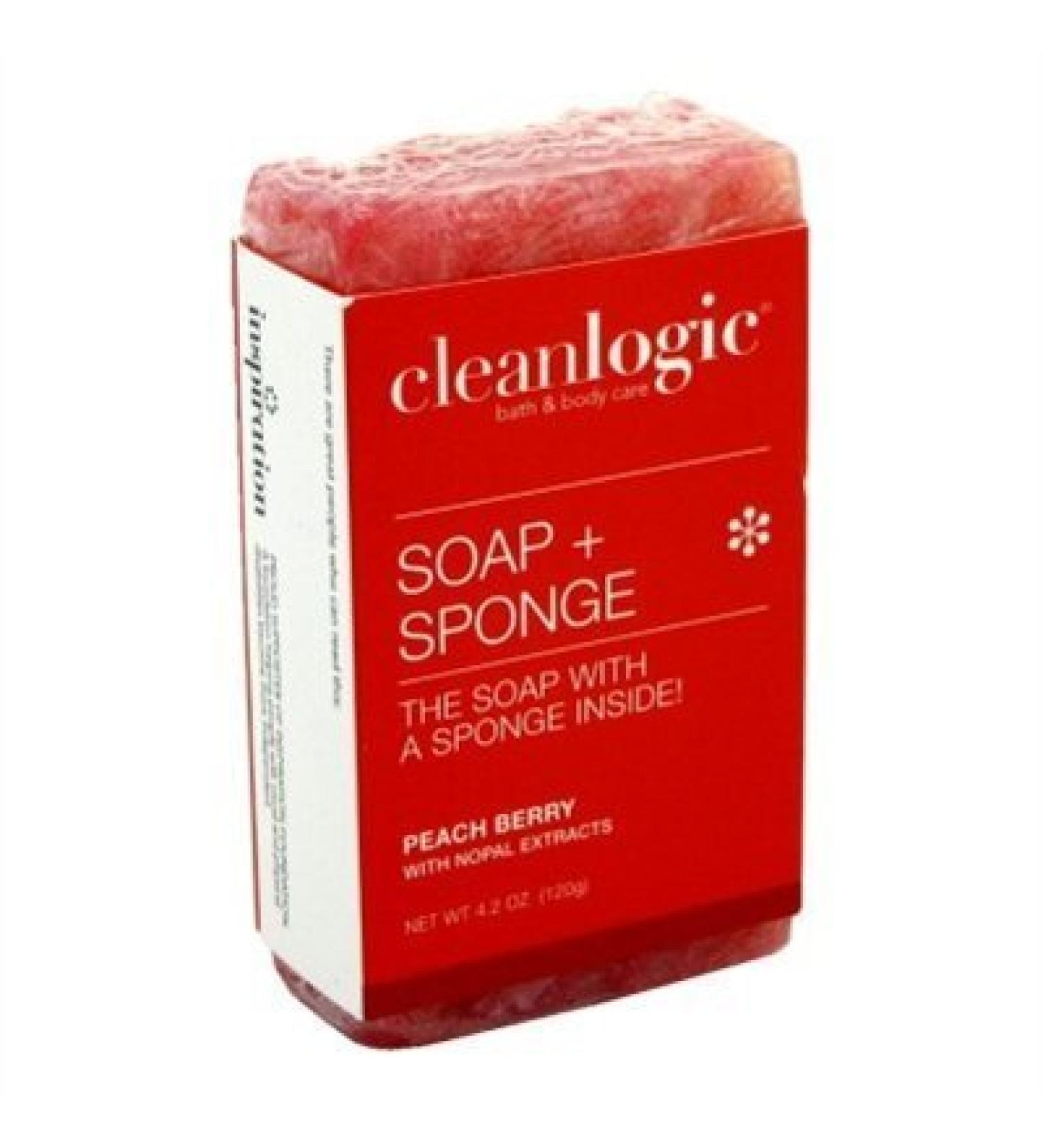 Cleanlogic Soap + Sponge Peach Berry 4.2 oz.