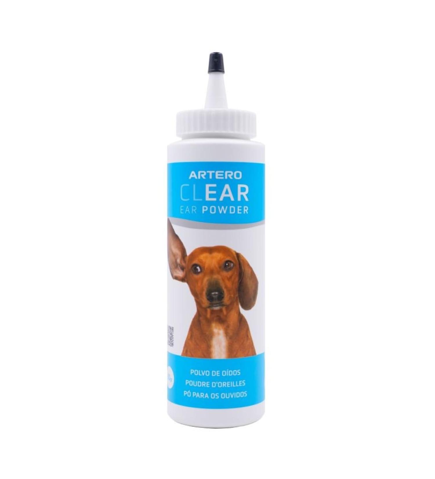 Artero clear ear powder for dogs.Prevents sweat and eliminates bad smell due to the moisture in the dog's ears.