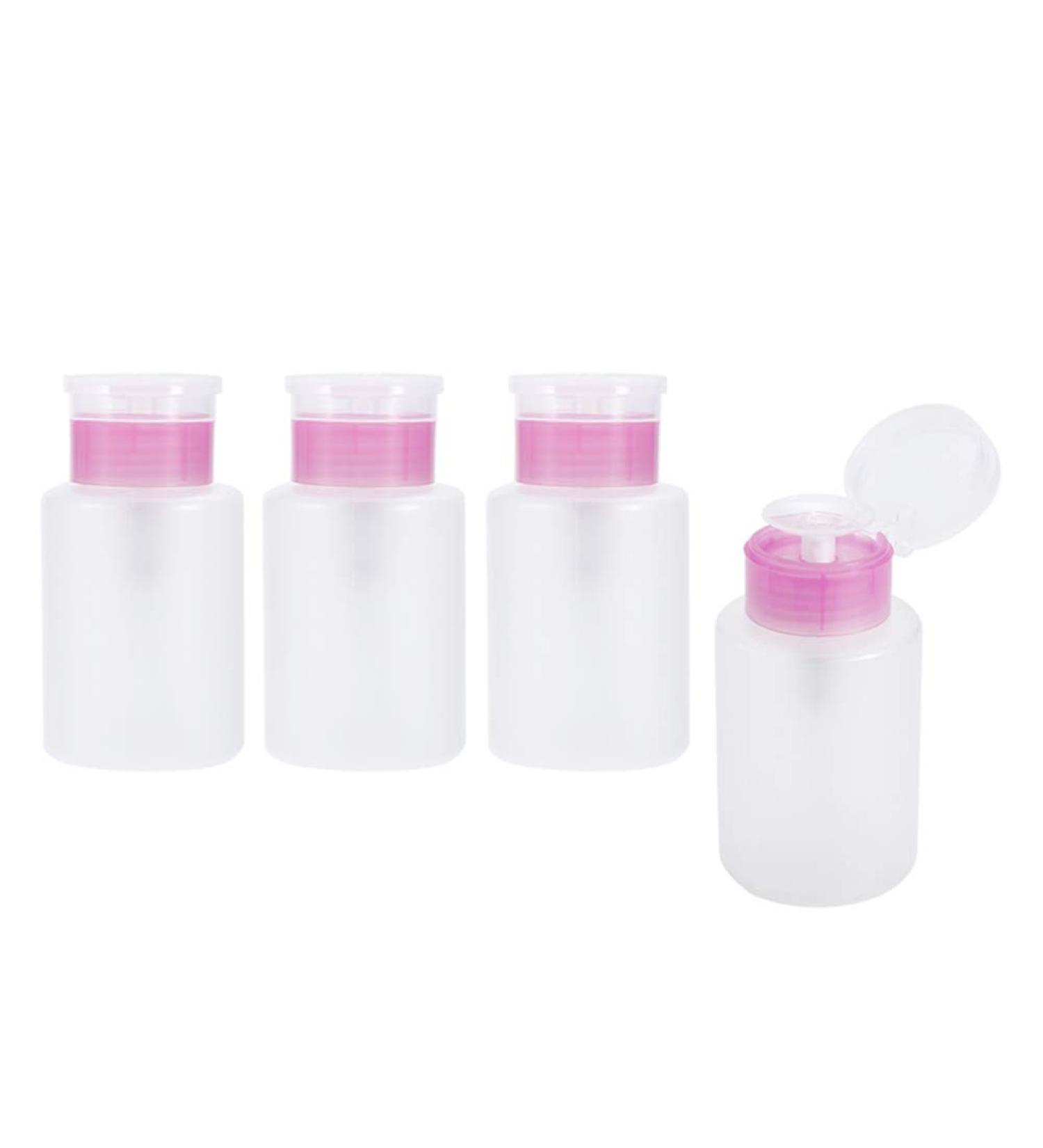 ConStore 4 Pack 150ml Empty Plastic Pump Dispenser Bottles for Nail Polish and Makeup Remover - Buy Online on GoSupps.com