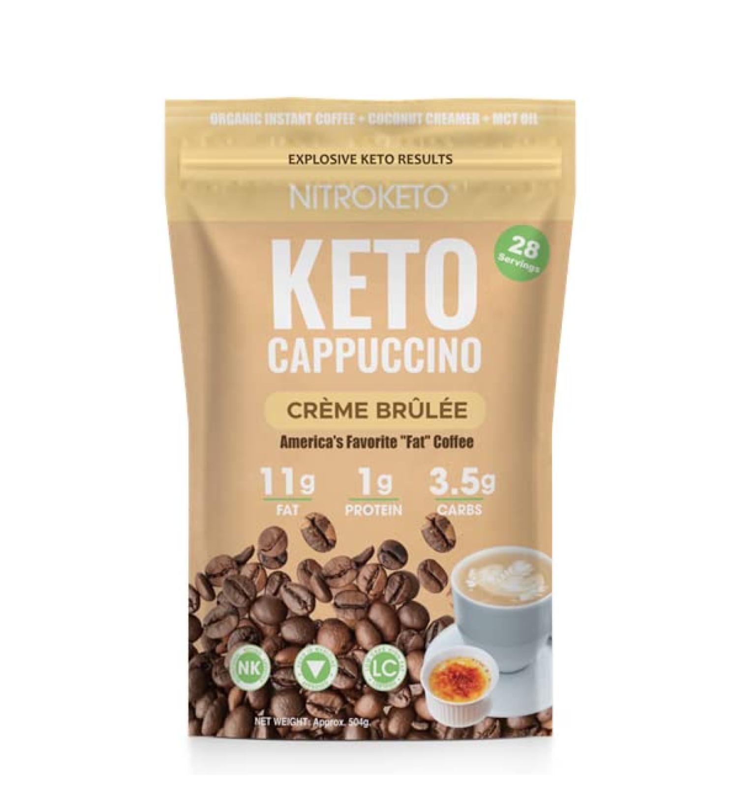 NutriKeto Keto Cappuccino Creme Brulee - Delicious Low Carb Coffee Flavor - Buy Online on GoSupps.com