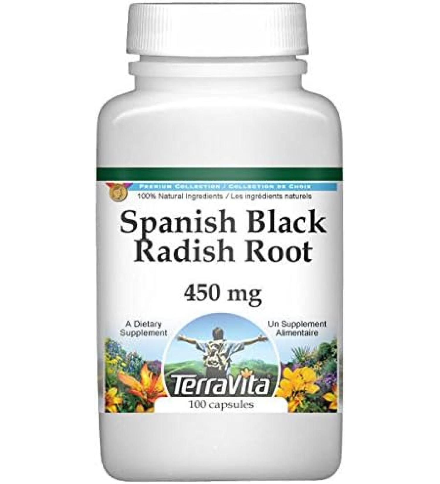Spanish Black Radish Root 450mg - 100 Capsules | Organic Supplement - Buy Online on GoSupps.com
