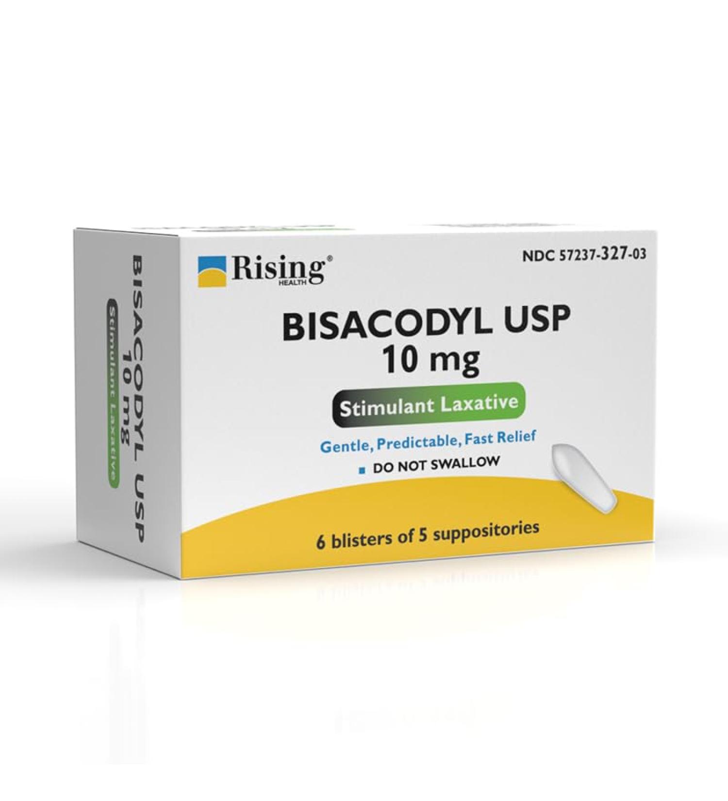 Fast Relief Medicated Laxative Suppositories - Bisacodyl 10 mg - Constipation Relief in 15 Minutes - 30 Count - Rising Health - Buy Online on GoSupps.com