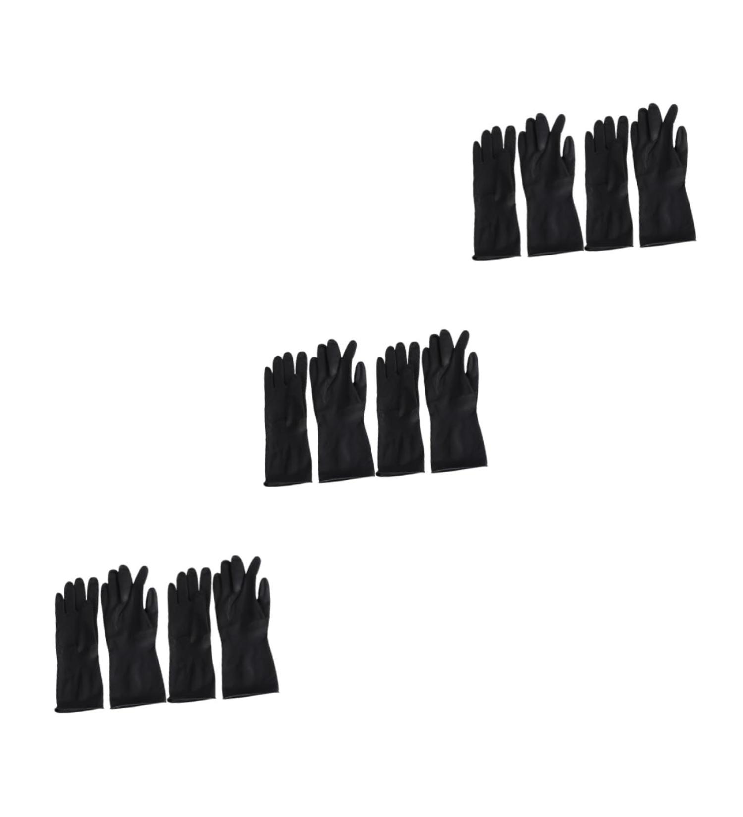 minkissy 6 Pairs Gloves for Cleaning Guantes De Latex Negros Medium Latex Gloves Hair Dye Glove Salon Gloves Black Gloves Tool Belt Particles Non- Barber Supplies Black Latex Gloves - Buy Online on GoSupps.com