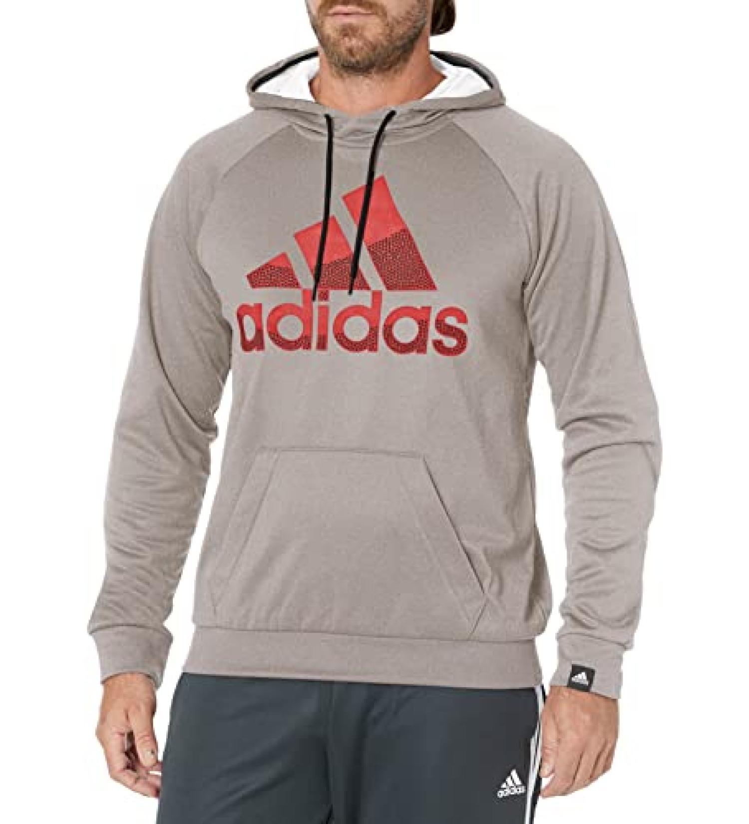 adidas Men's Game and Go Hoodie Large Tall Medium Grey Heather Solid Grey/Medium Grey Heather Solid Grey