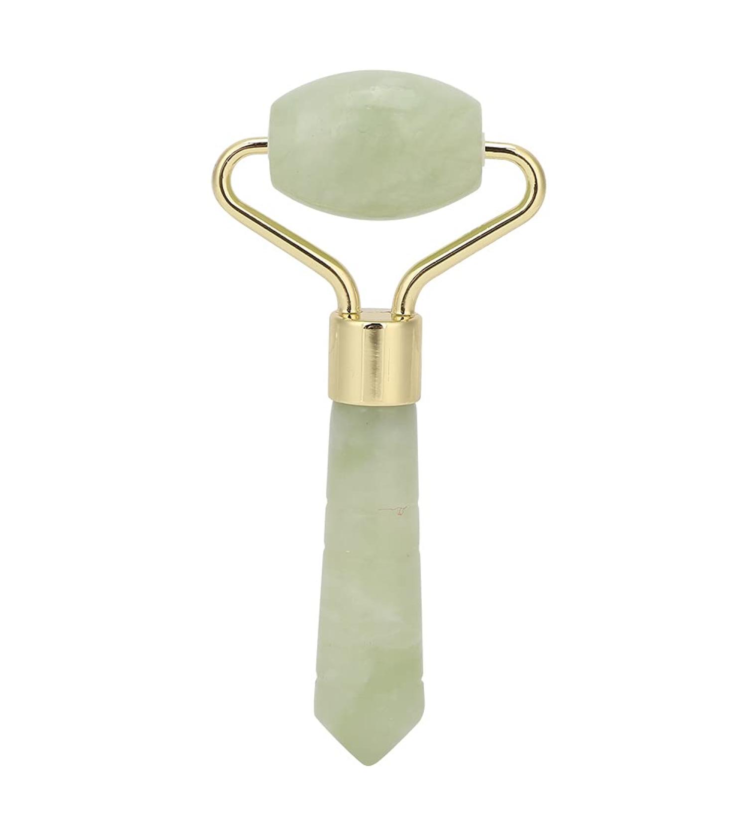 Haosie Jade Stone Facial Roller - 3.3x1.6in Face Massager Mini Handheld Multifunctional Skin Tightening Tool for Face Lifting - Buy Online on GoSupps.com