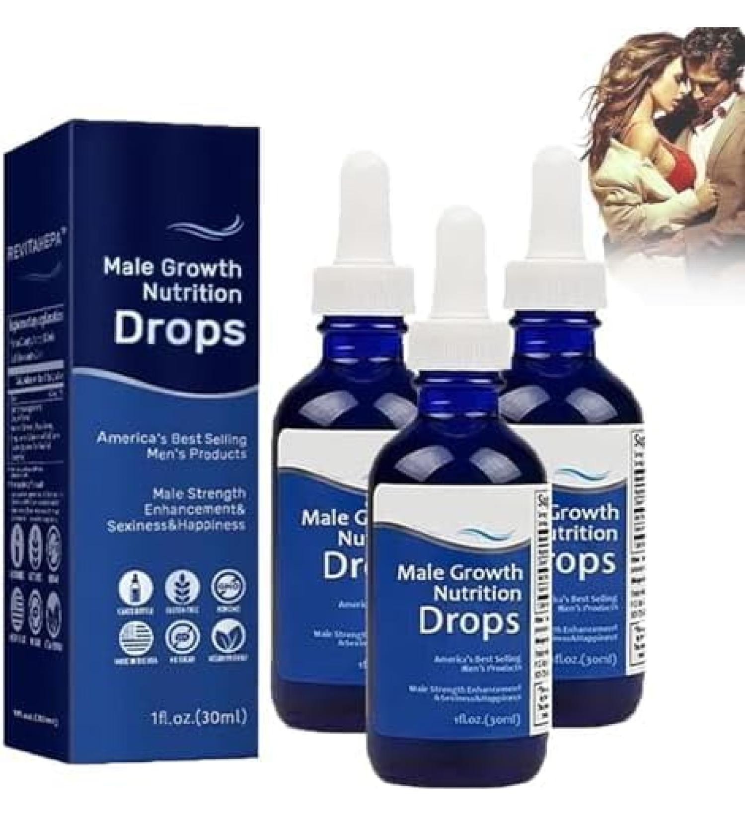 HONGBE Male Growth Nutrition Drops Men's Drops Mens Drops Blue Direction Drops Blue Direction Benefit Drops for Men (3pcs) - Buy Online on GoSupps.com