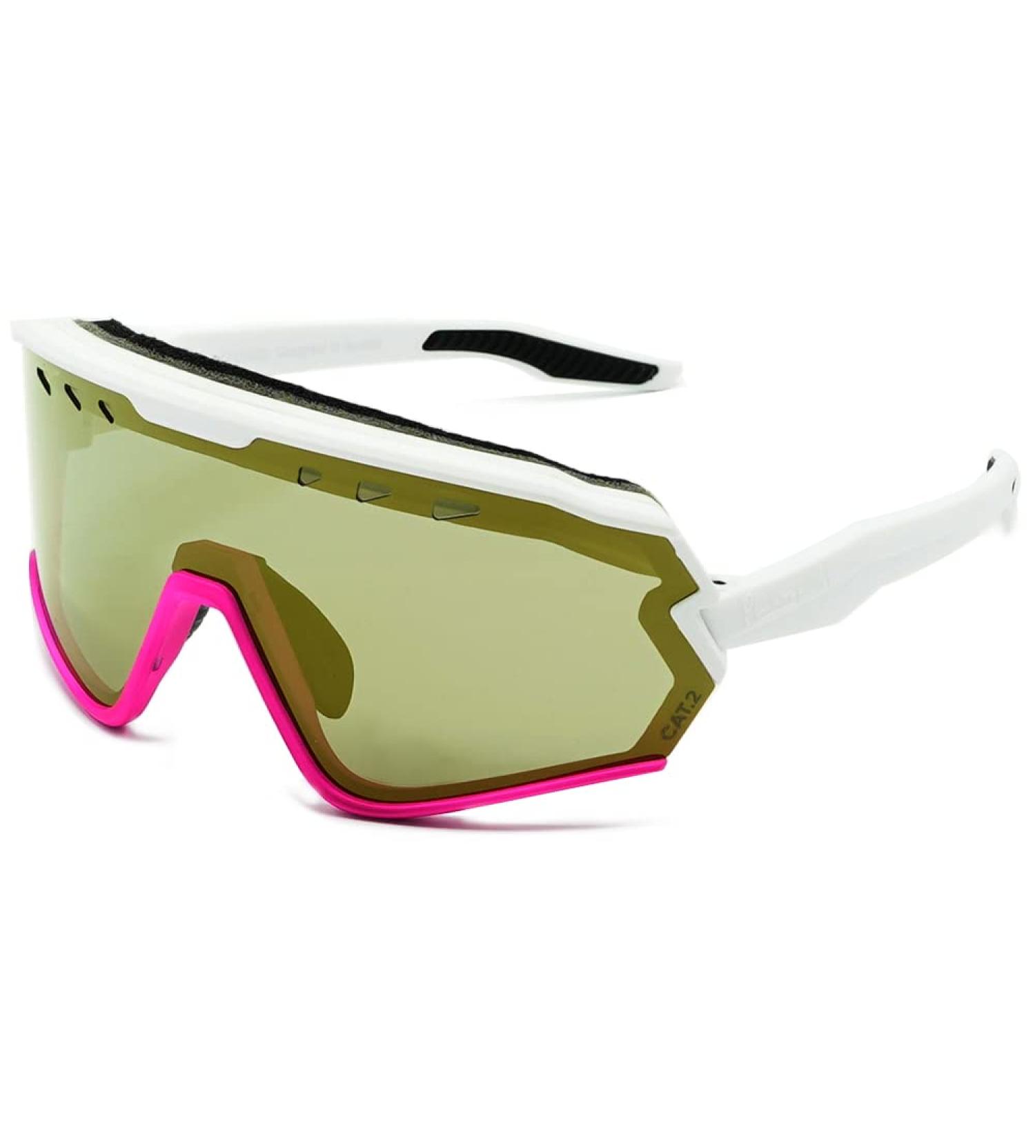 Shop Phieres Sharkbiteph Origin Unisex Sports Glasses - Eco-Friendly TPU Frame Polarized UV400 Protection Extended Ventilation - MTT WHT Pink/Gold - Buy Online on GoSupps.com