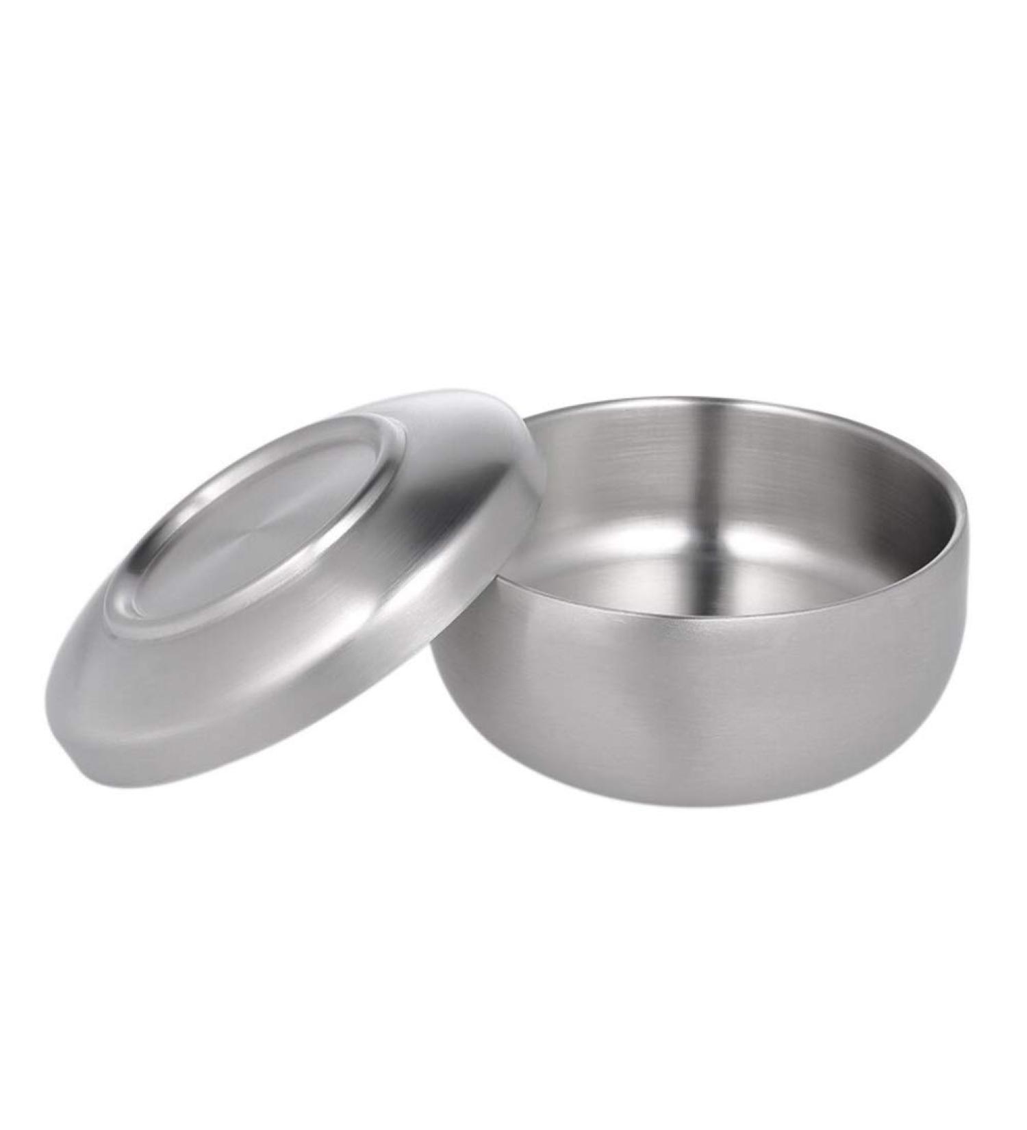 Healifty Stainless Steel Shaving Bowl with Lid | Shaving Soap Bowl for Shop & Bathroom | 11x11x6.5 cm - International Shipping Available - Buy Online on GoSupps.com