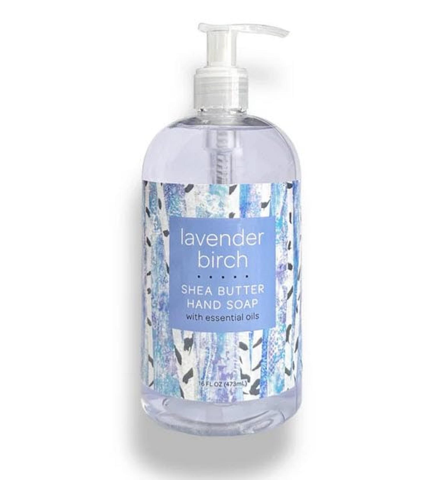 Greenwich Bay Trading Lavender Birch Hand Soap 16 fl oz Pump Bottle Moisturizing Liquid Hand Soap with Soothing Lavender & Birch Extract Gentle Nourishing Formula for All Skin Types