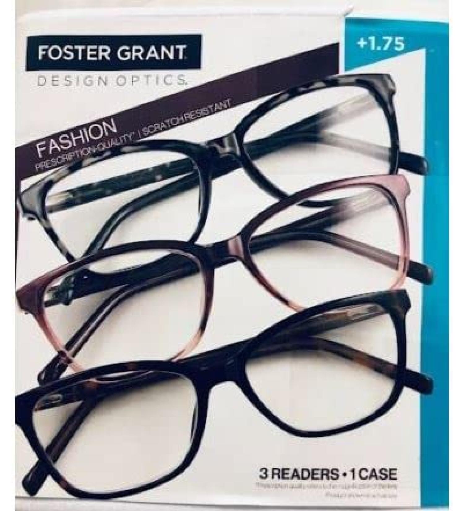 Design Optics by Foster Grant women's Fashion Reading Glasses 3PK +1.75