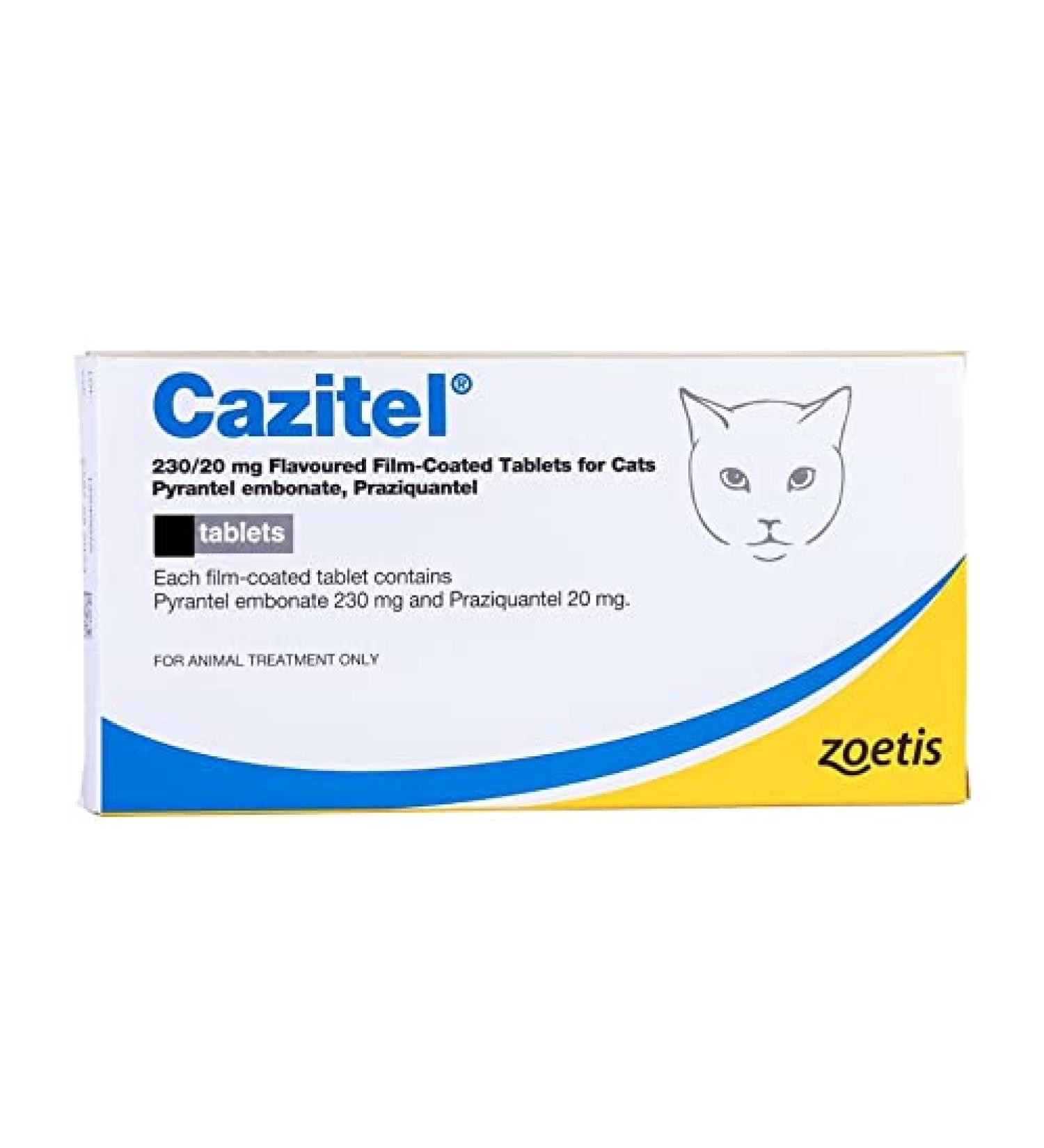 Cazitel 230/20 mg Flavoured Film-coated Tablets for Cats - 1 x Tablet (Single)