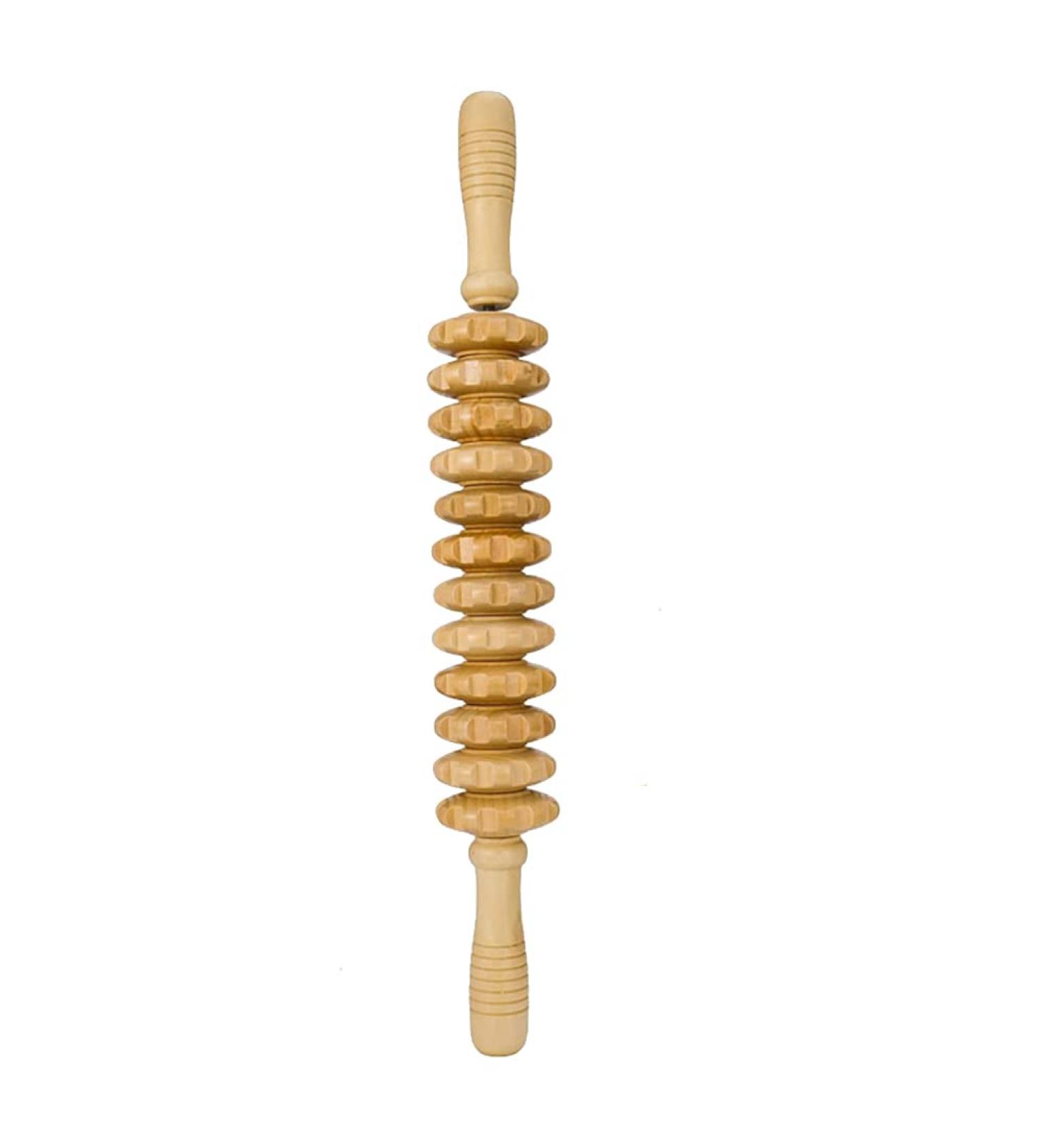 Knnuey 12 Rollers Wooden Massager | Curved Exercise Roller Sticks for Full Body Relief | Wood Therapy Massage Tools for Muscle Pain Relief - International Shipping Available - Buy Online on GoSupps.com