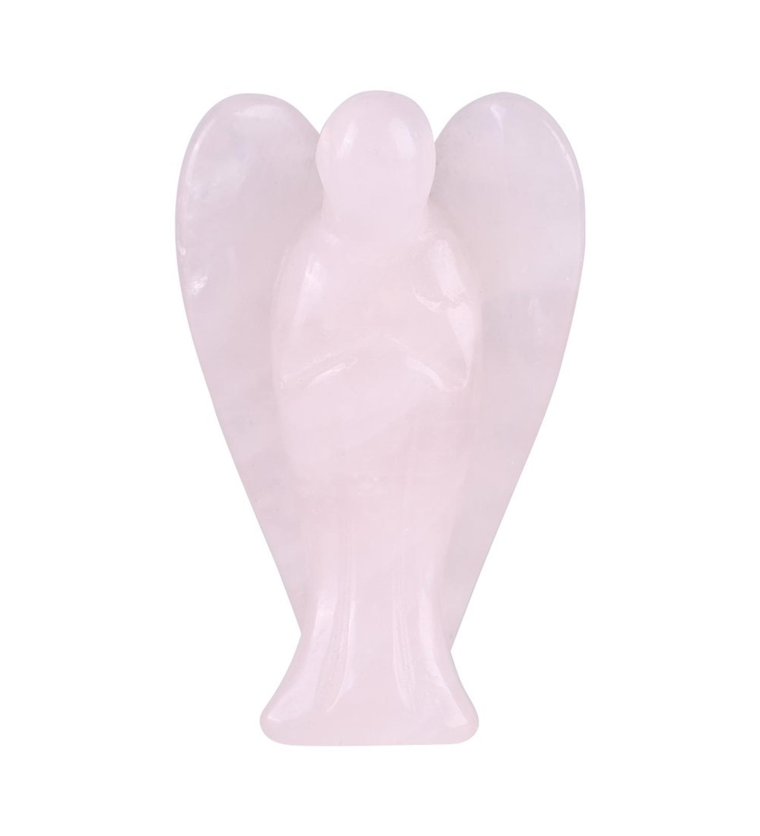 Natural Gemstone Carved Guardian Angel - Pink Healing Crystal Home Decoration Gift | Hztyyier - Buy Online on GoSupps.com