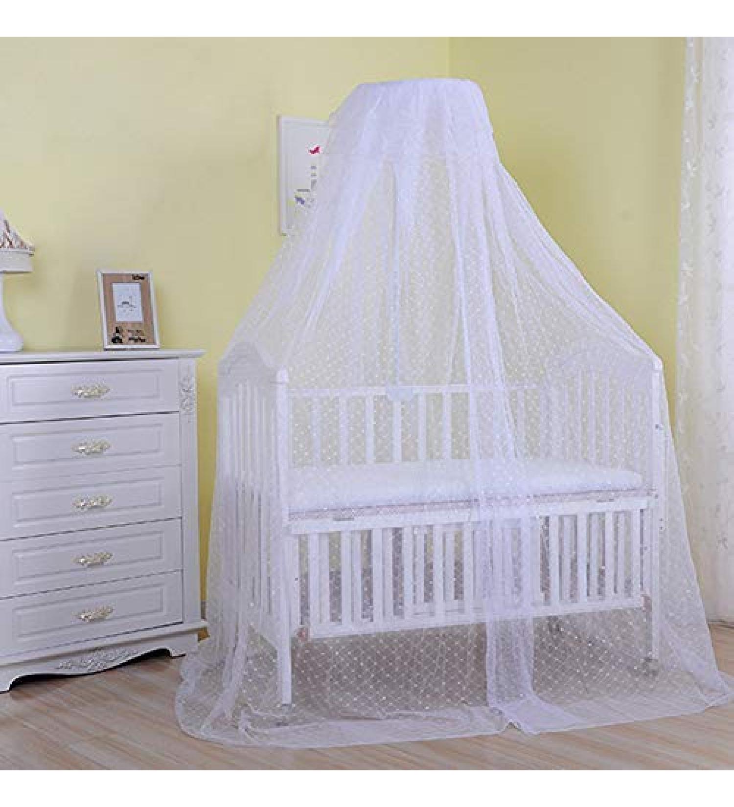Baby Toddler Bed Dome Cots White Mosquito Netting - Palace-Style Crib Bedding Set - Buy Online on GoSupps.com