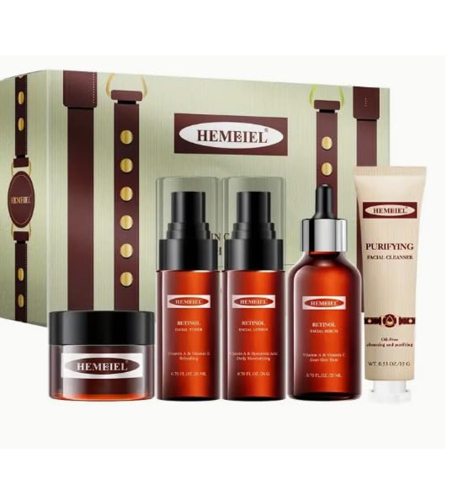 5 Piece Retinol Anti Aging Skin Care Set for Women Gifts for Women Skin Care Routine Kit Face Cleanser and Face Cream Face Serum  - Buy Online on GoSupps.com