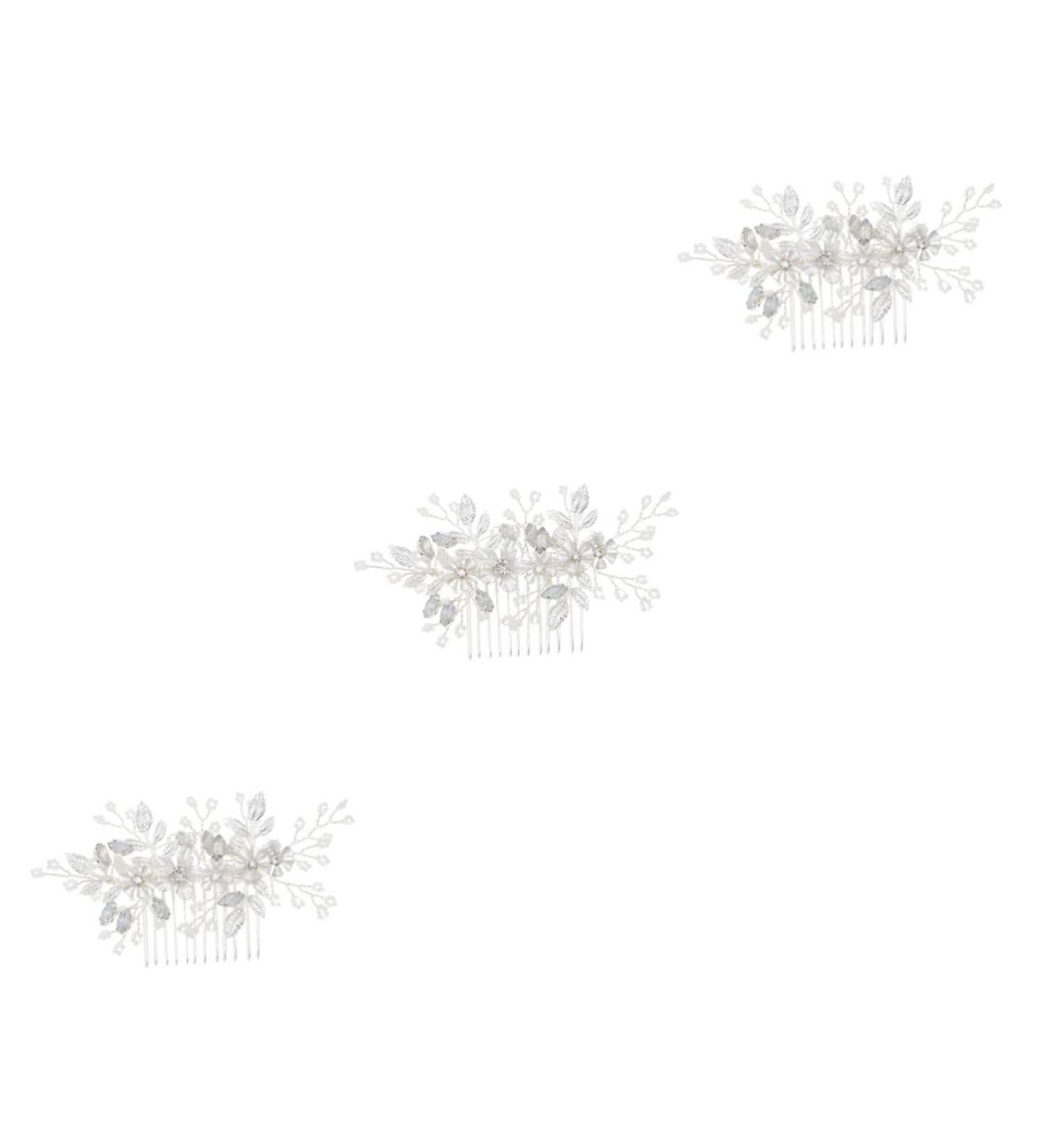 FRCOLOR Set of 3 Wedding Hair Combs Hair Accessories Wedding Hair Accessories Wedding Decoration Combs Tiara Combs Hair Comb for the Bride Rhinestone Comb Rhinestones Headpiece Millet Beads - Buy Online on GoSupps.com