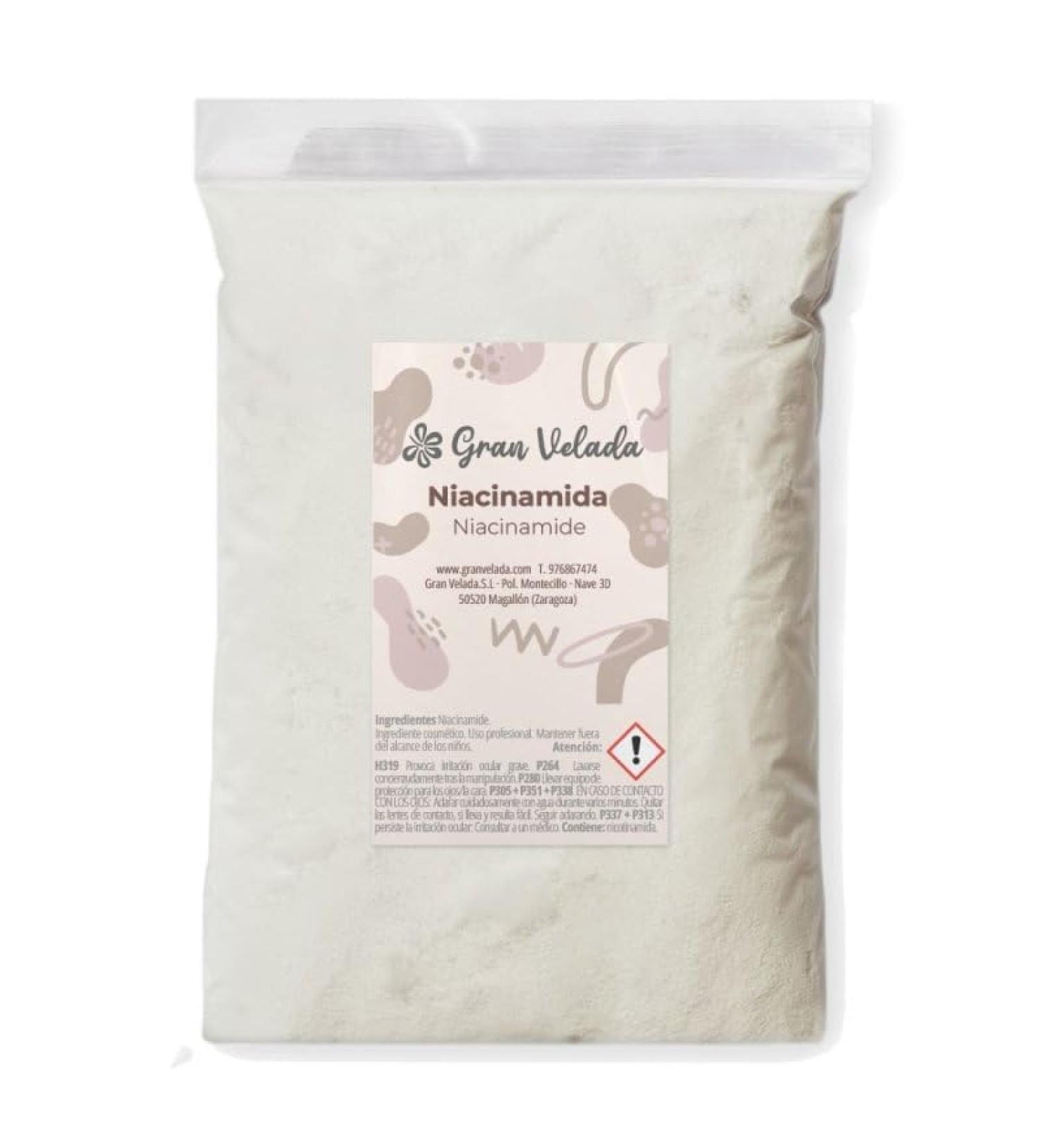 Gran Velada Niacinamide Vitamin B3 powder raw material for DIY cosmetics moisturizing soothing and antimicrobial 1 kg 1000 g