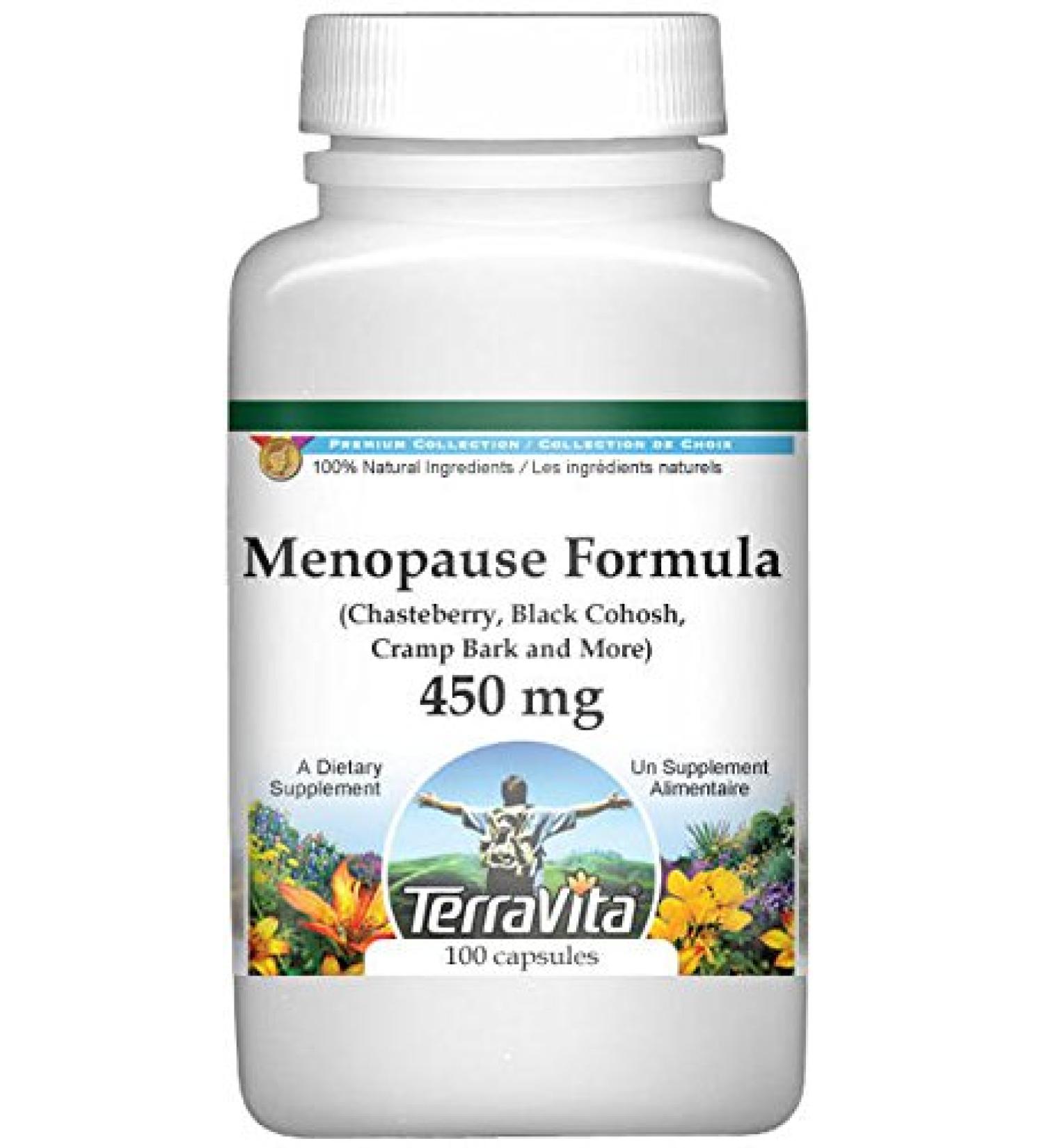 Menopause Formula 450mg - Chasteberry, Black Cohosh, Cramp Bark - 100 Capsules (ZIN 516749) - Buy Online on GoSupps.com